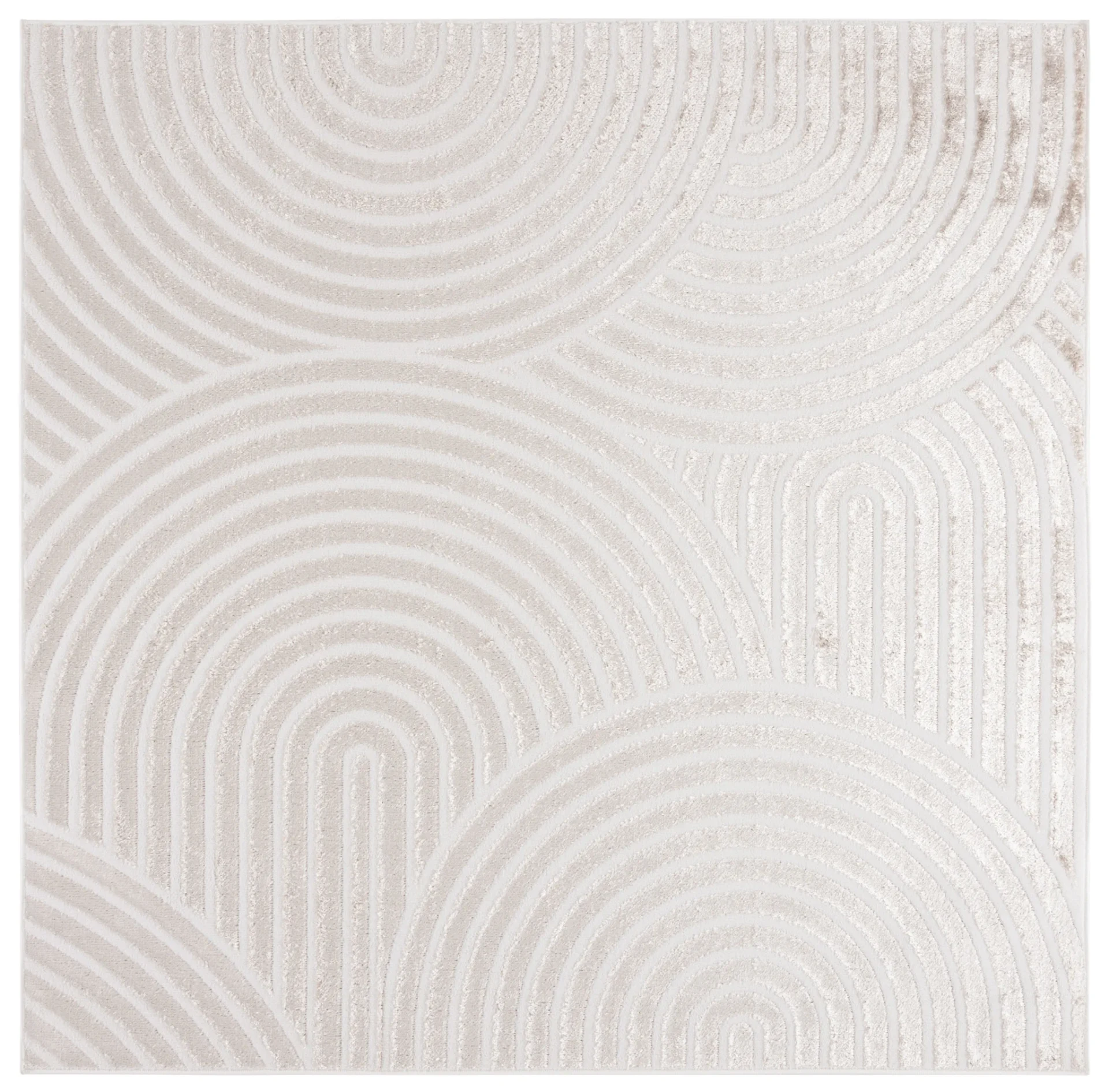 Maya Overlapping Arch Rug in Taupe / Ivory