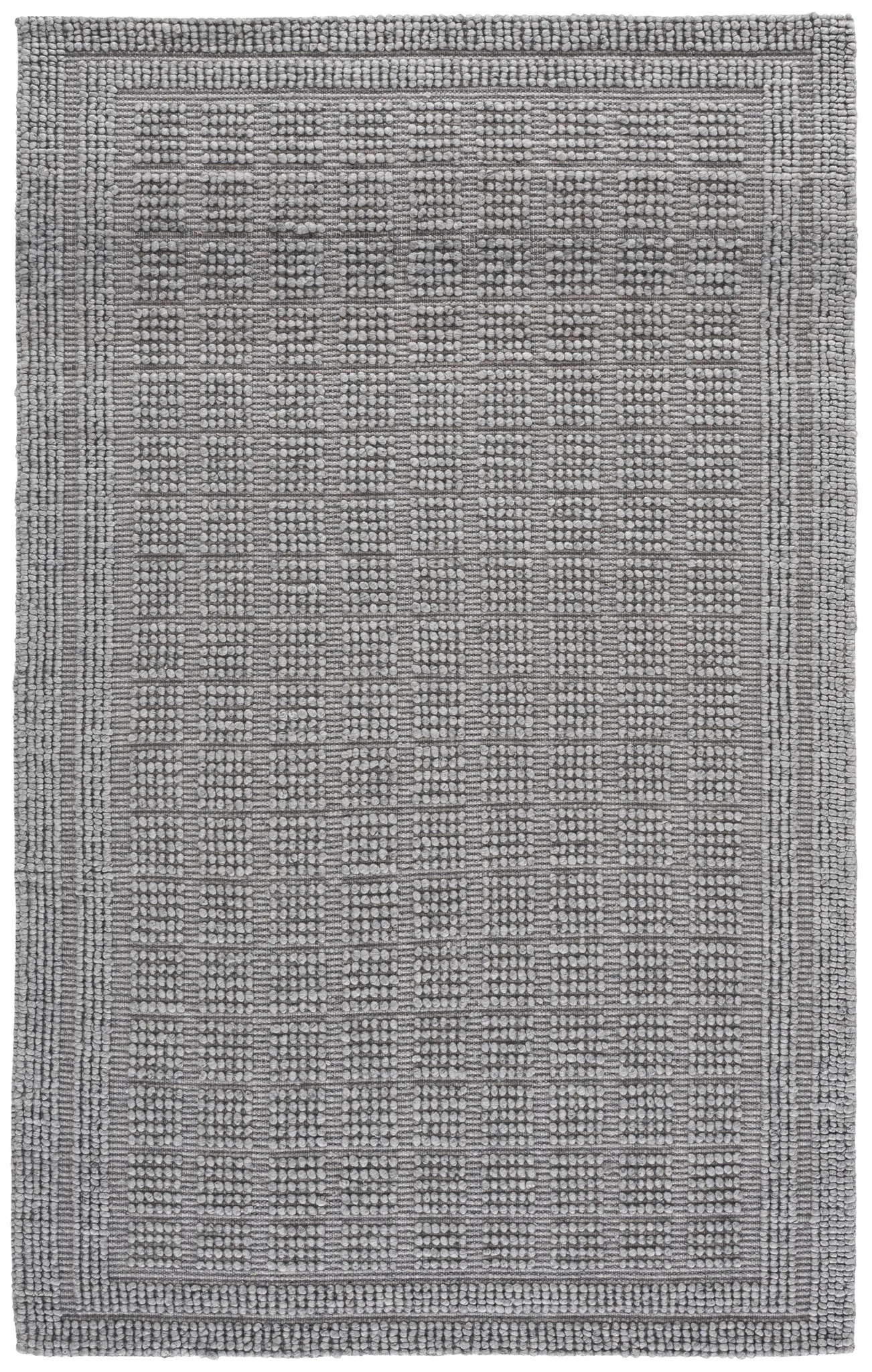 Natura Textured Grid Hand-Woven Rug in Gray
