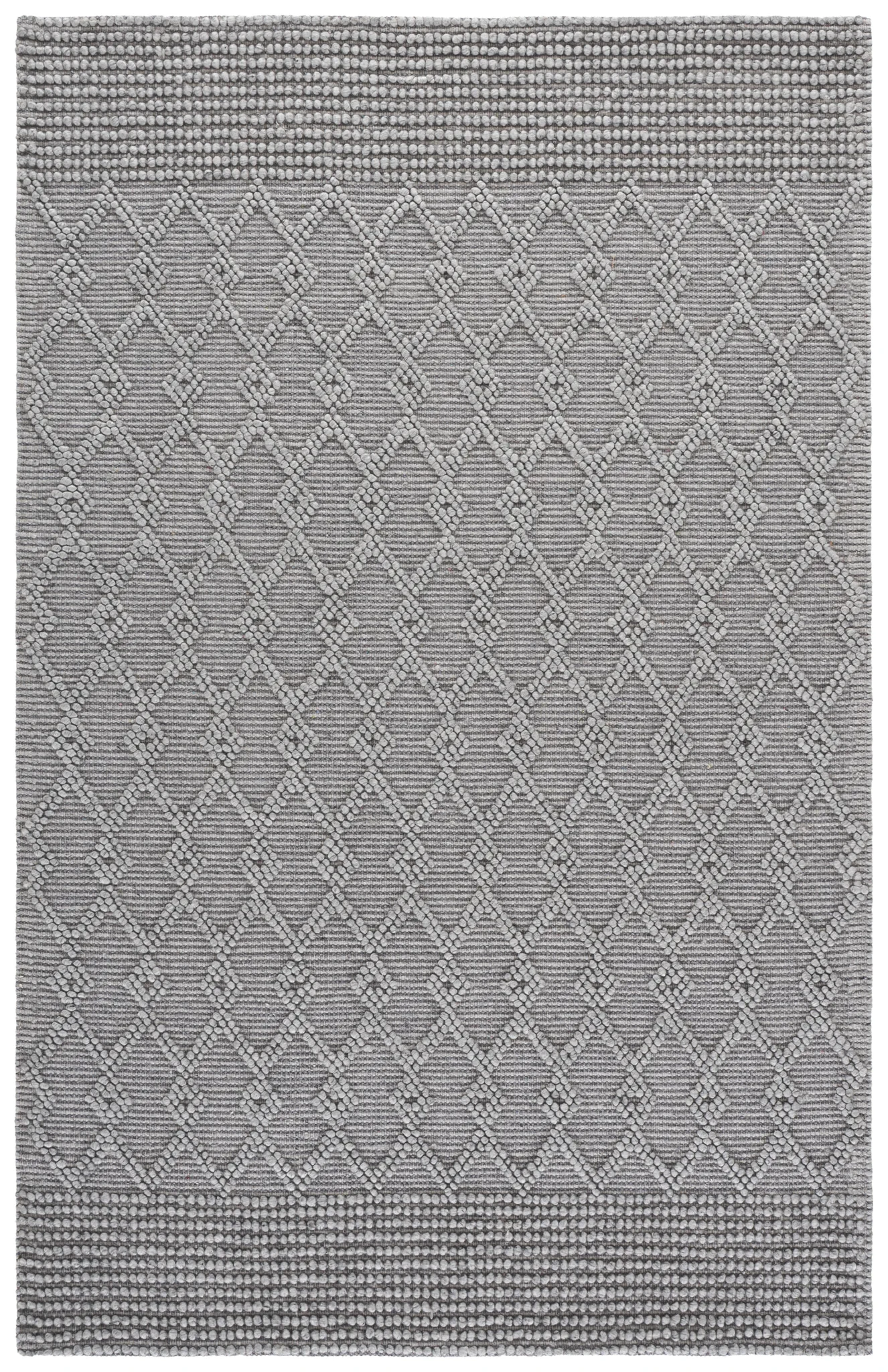 Natura Diamond Lattice Hand-Woven Rug in Gray