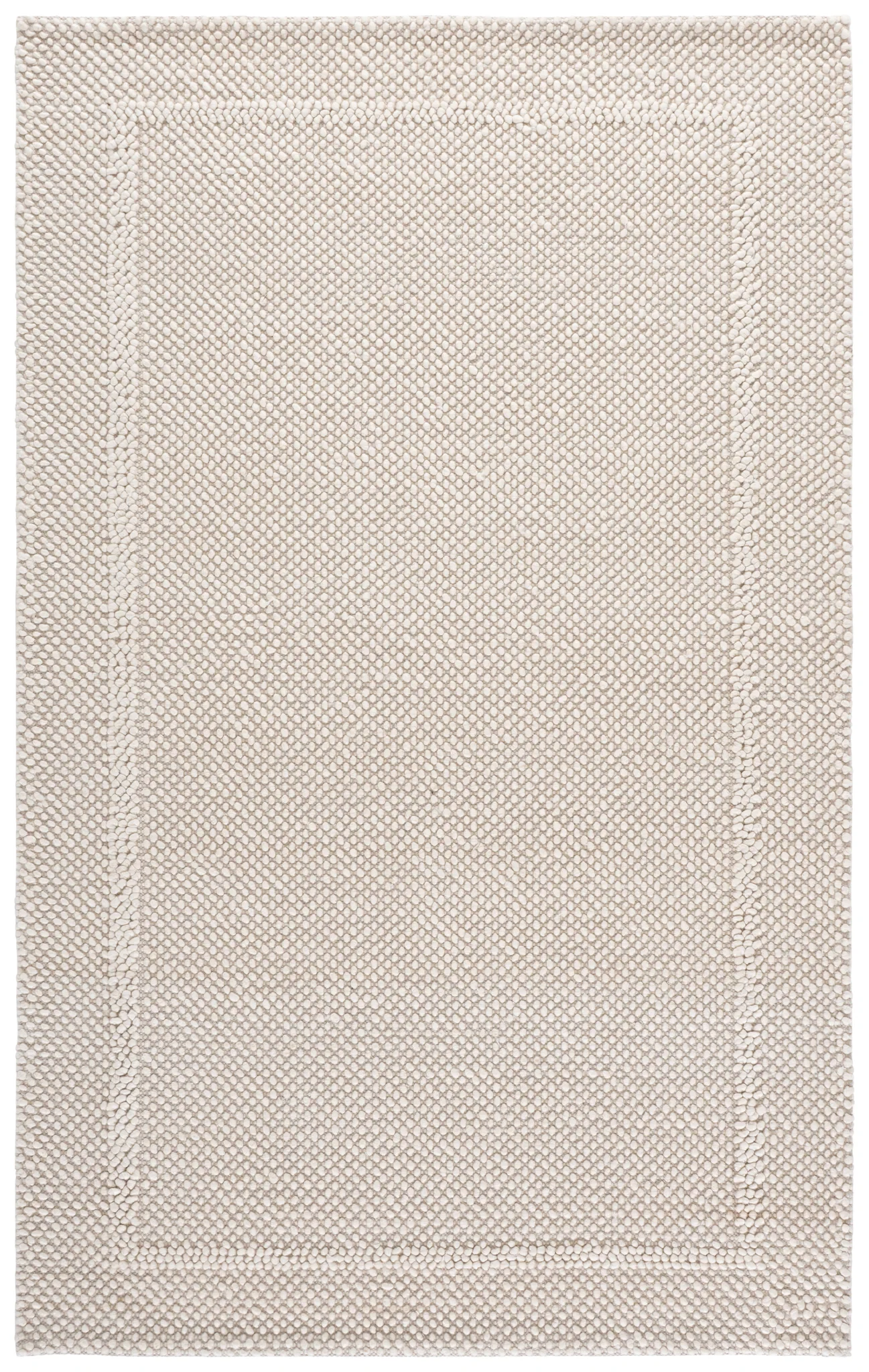 Natura Pebble Border Hand-Woven Rug in Ivory