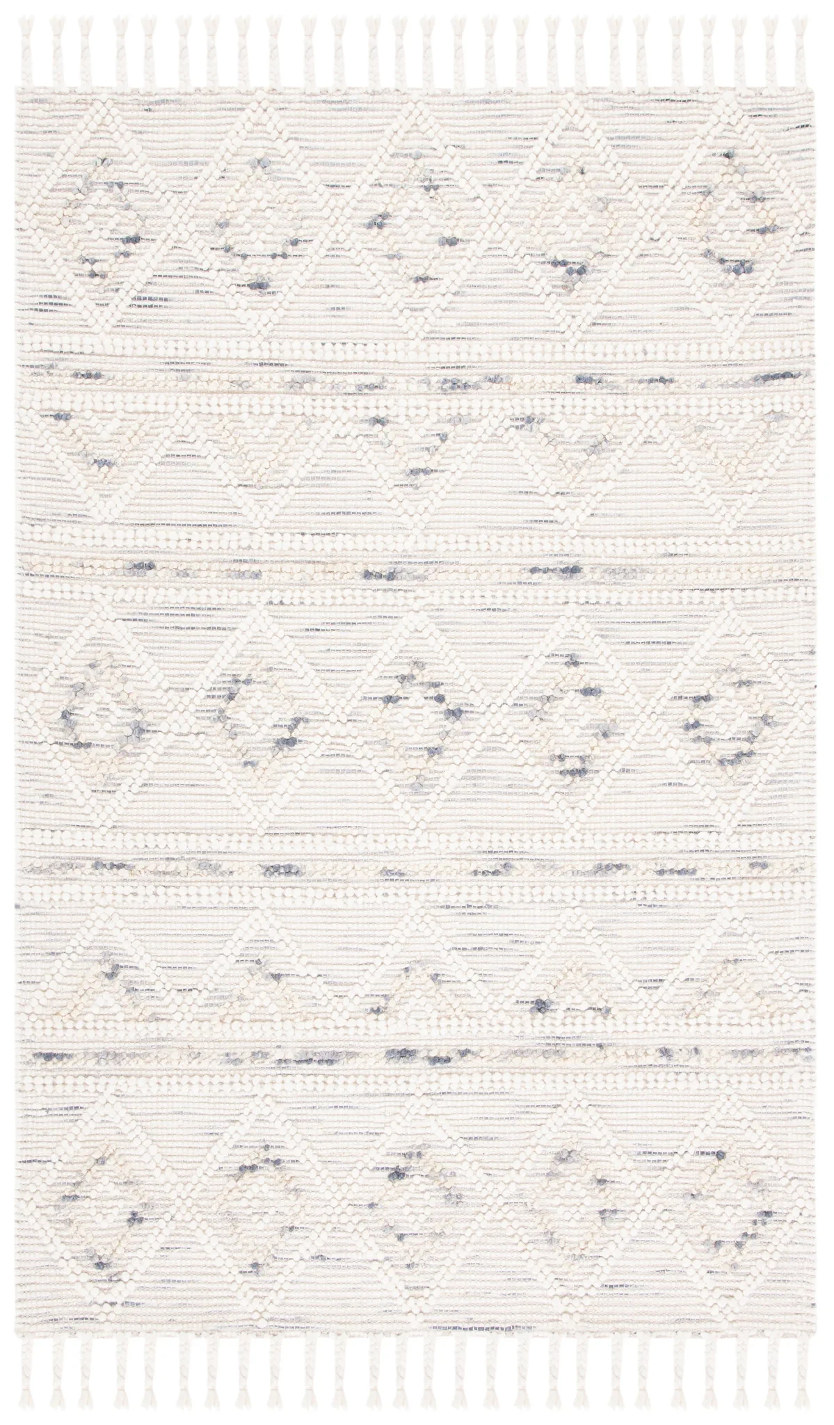 Natura Diamond Banded Hand-Loomed Rug in Ivory / Gray