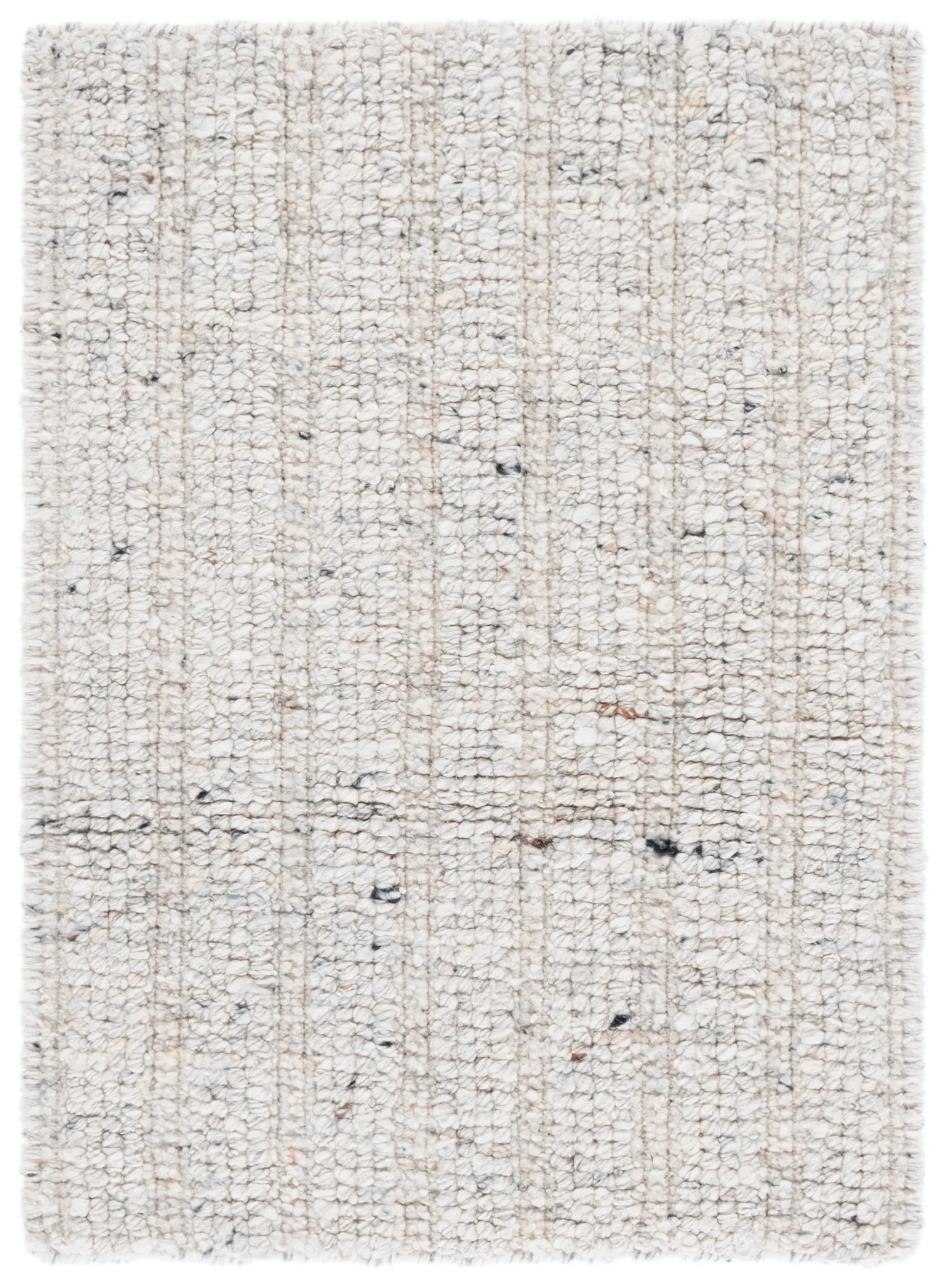 Natura Ribbed Hand-Loomed Wool Rug in Silver