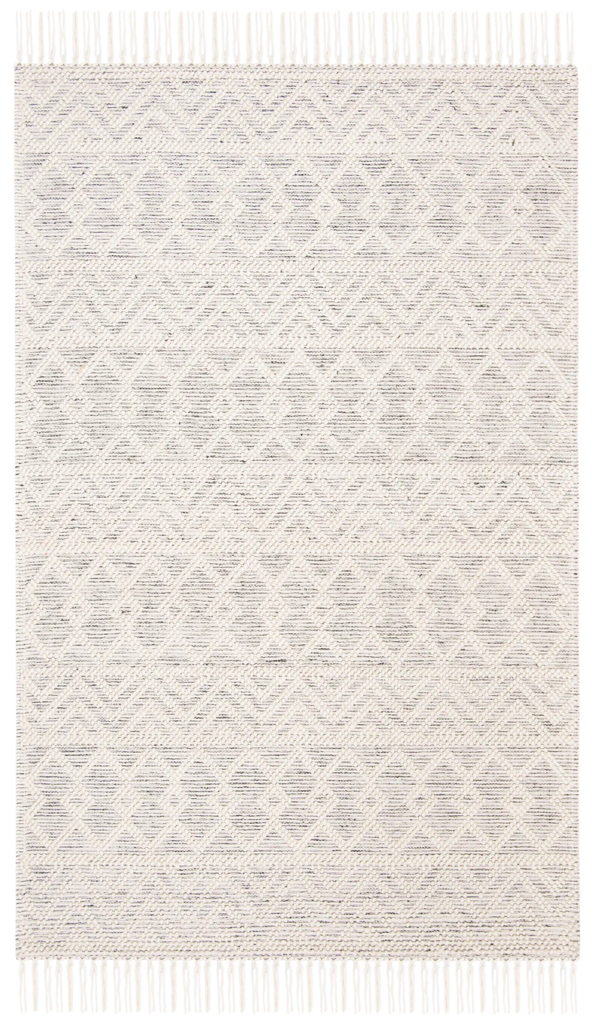 Natura Chevron And Diamond Hand-Loomed Rug in Ivory / Black