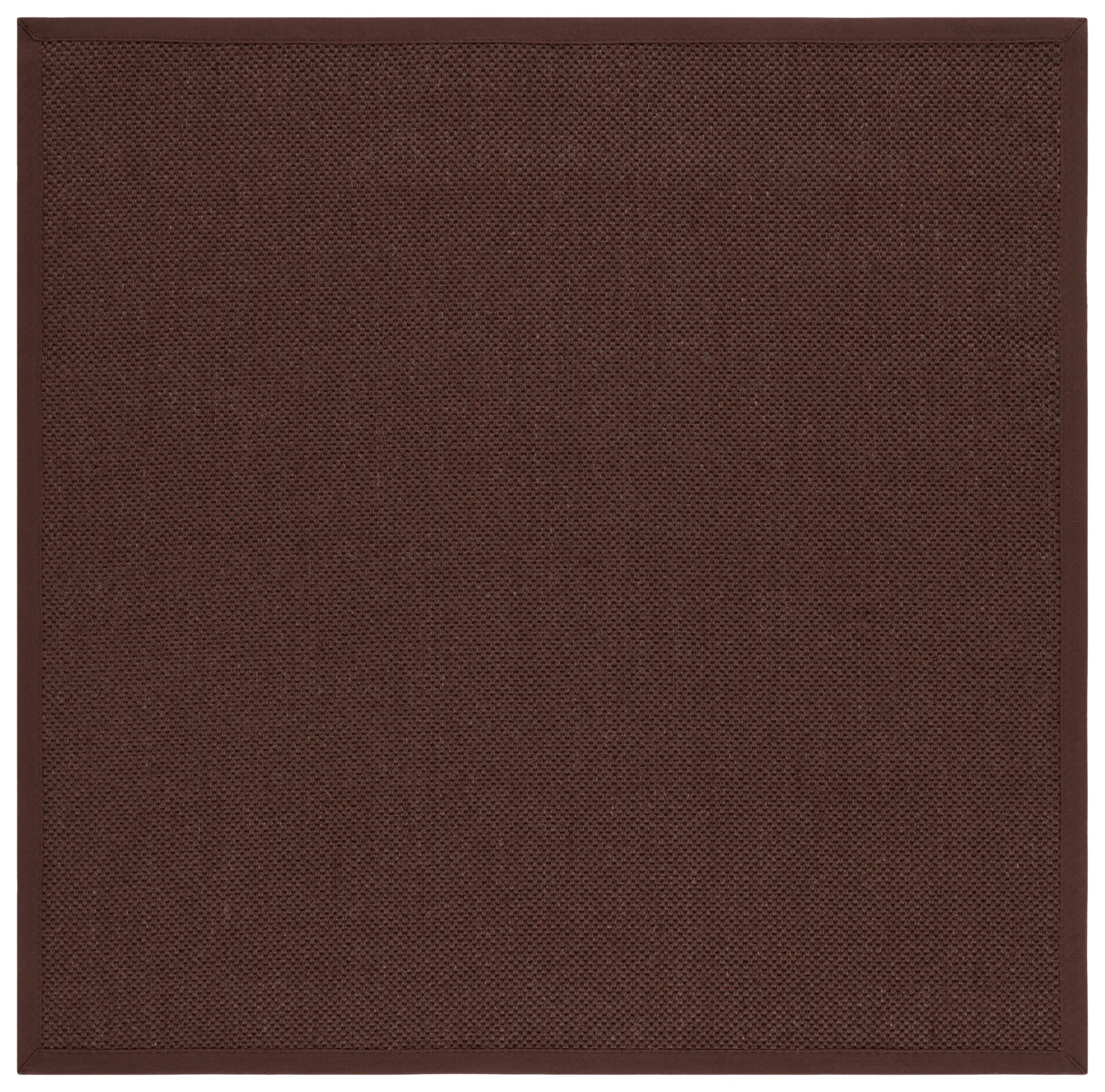 Natural Fiber Bordered Boucle Grid Sisal Rug in Chocolate / Dark Brown