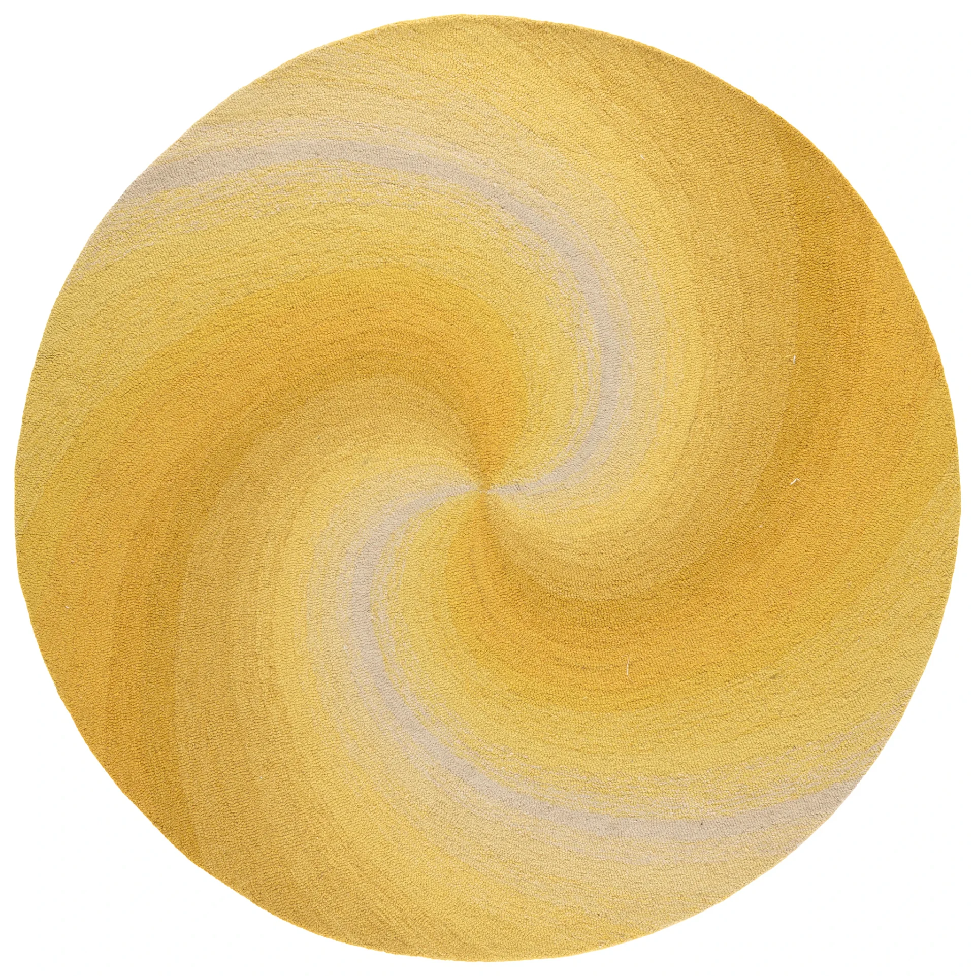 Novelty Swirl Hand-Tufted Wool Rug in Gold / Gray