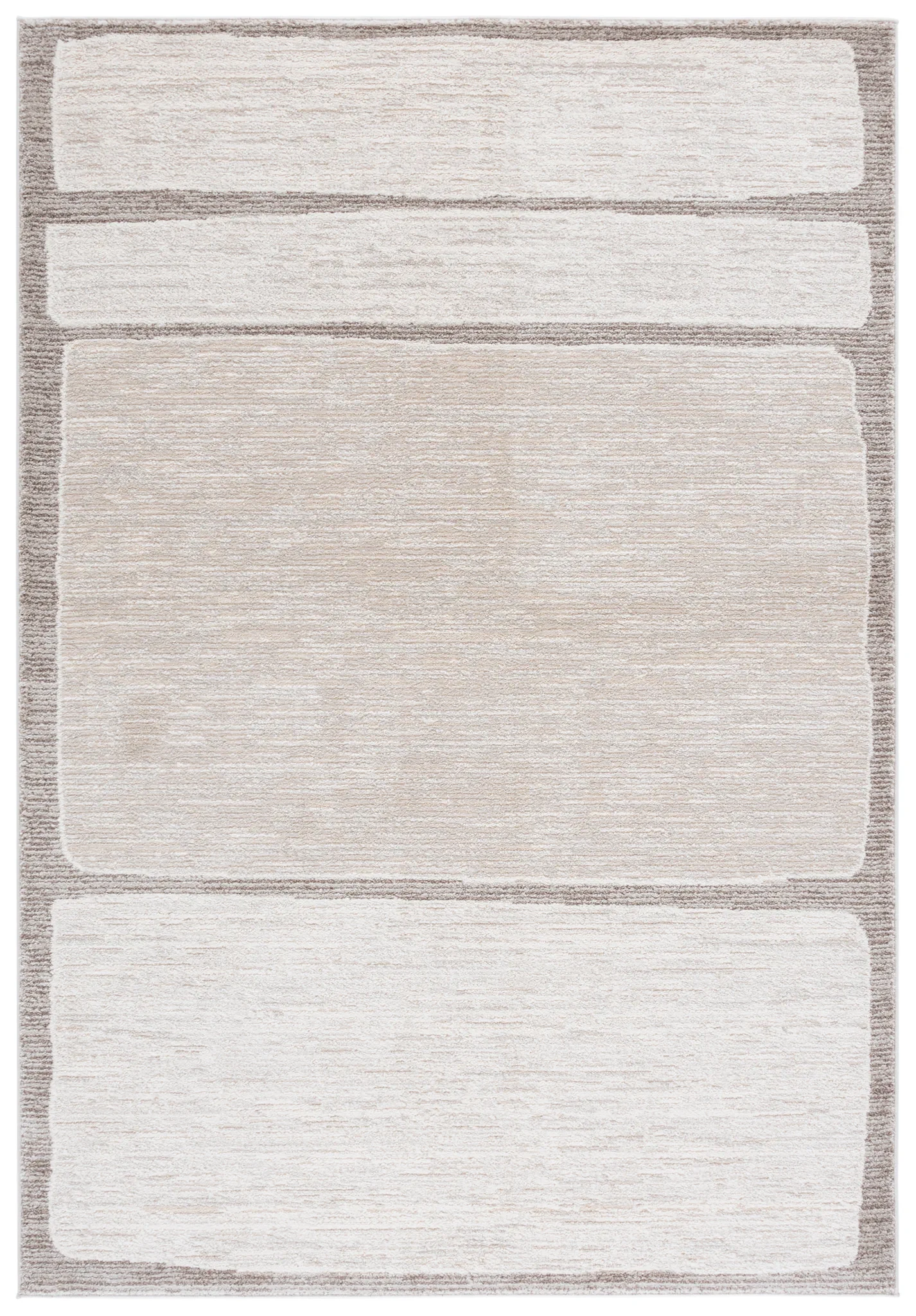 Northport Banded Stripe Rug in Ivory / Beige