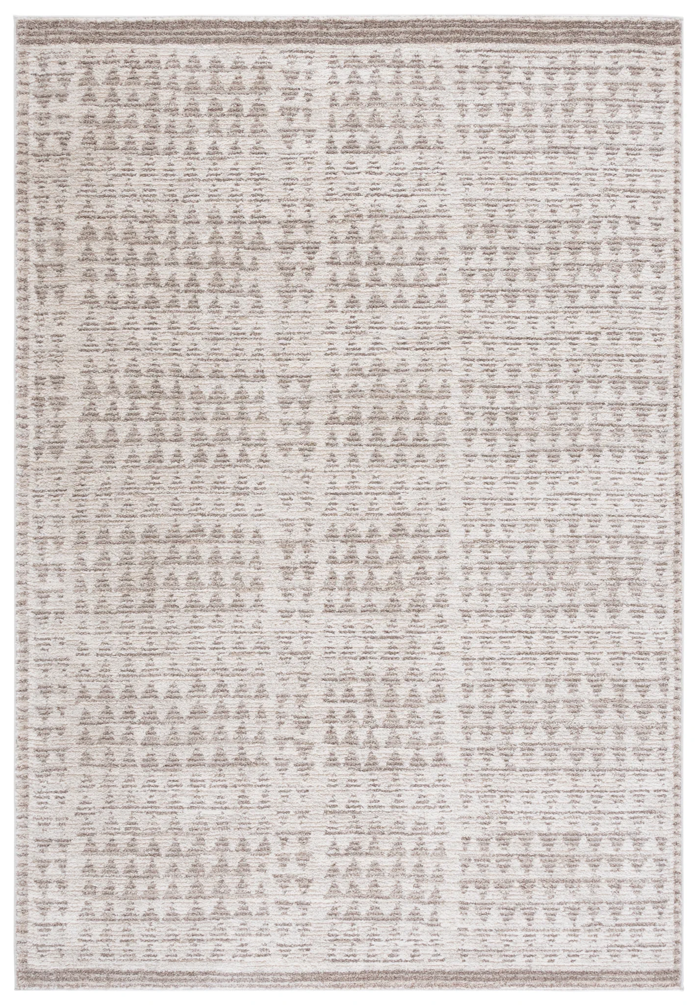 Northport Triangle Stripe Rug in Ivory / Beige