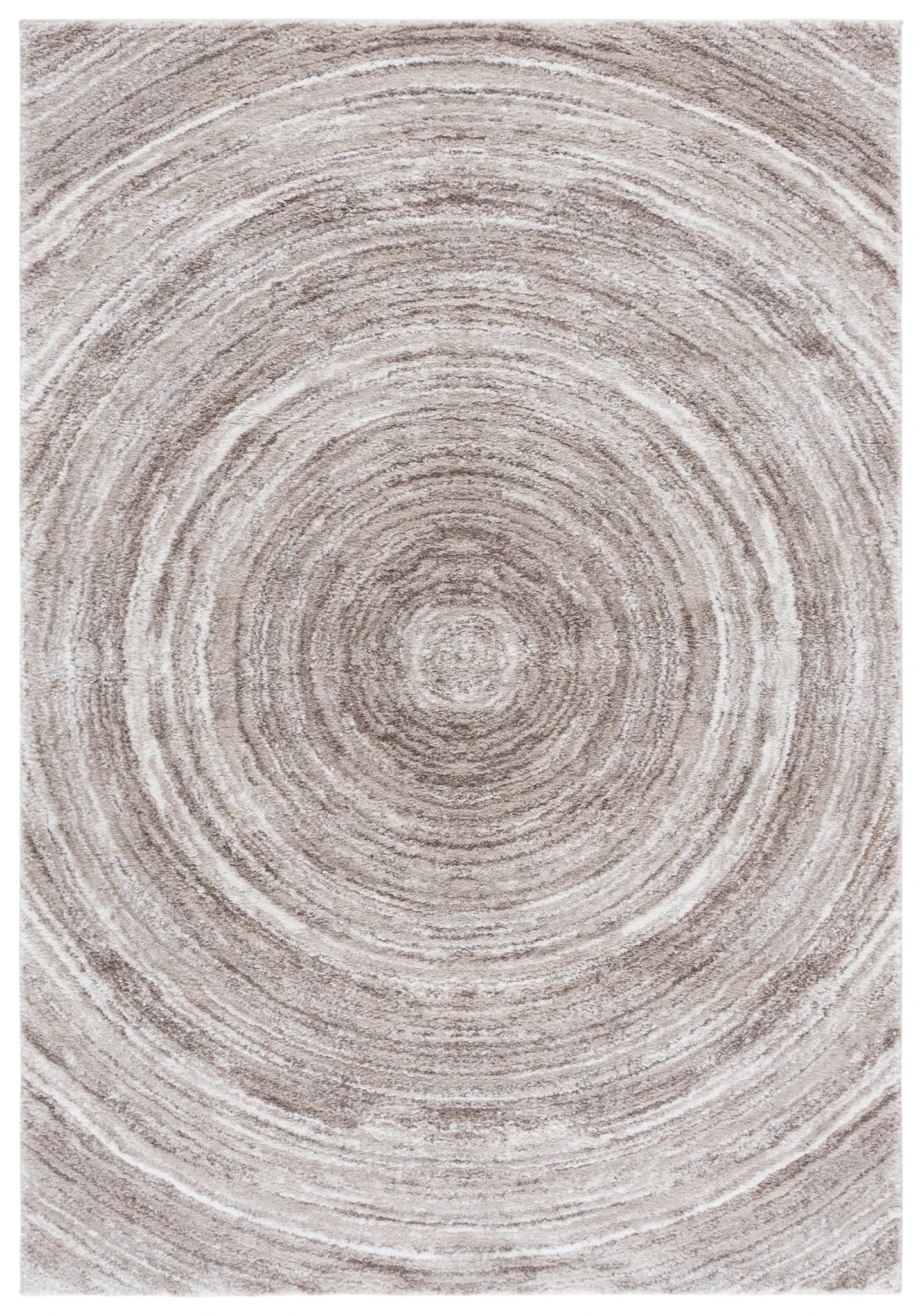 Northport Concentric Rings Rug in Taupe / Ivory