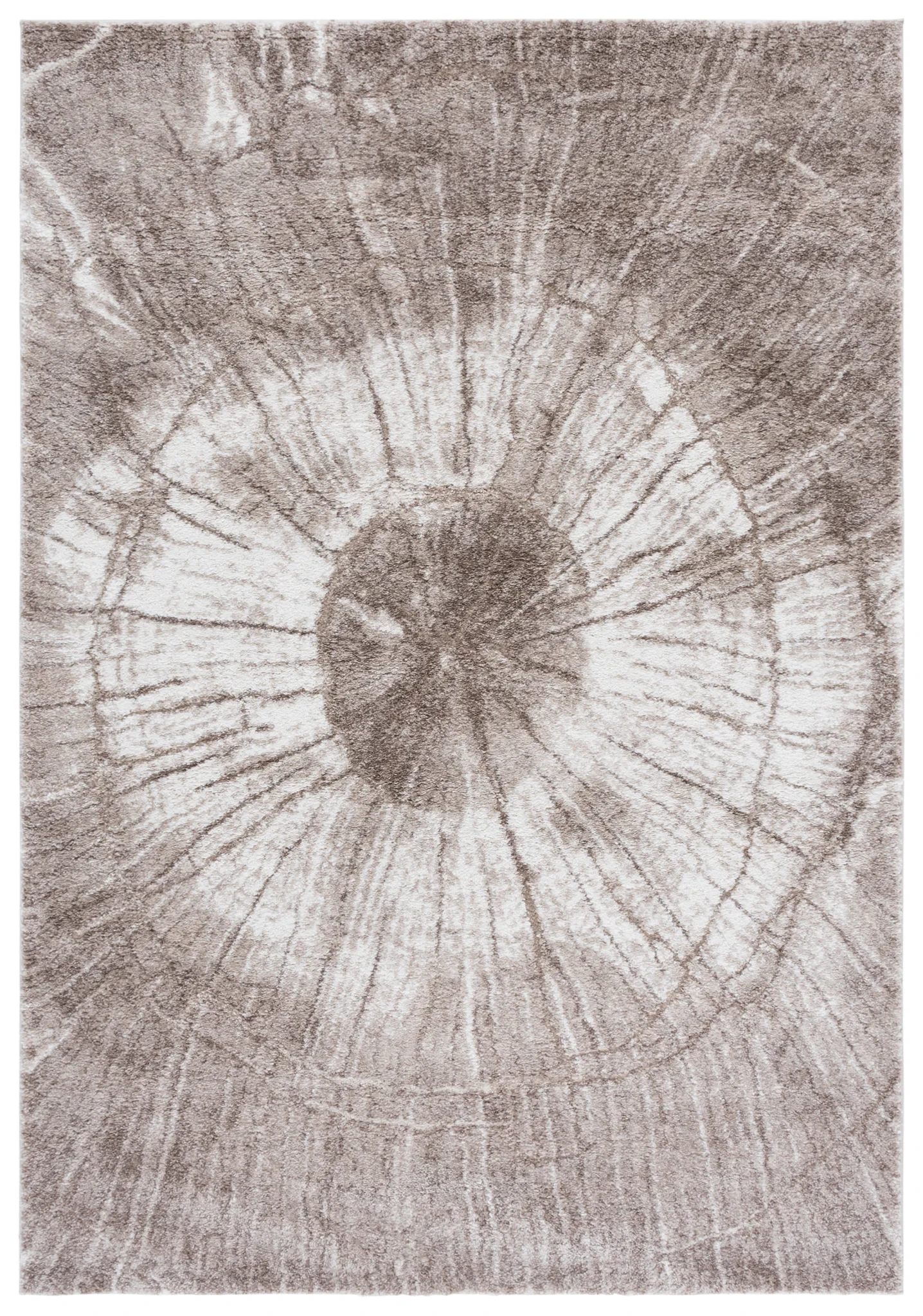 Northport Radial Ring Rug in Taupe / Ivory