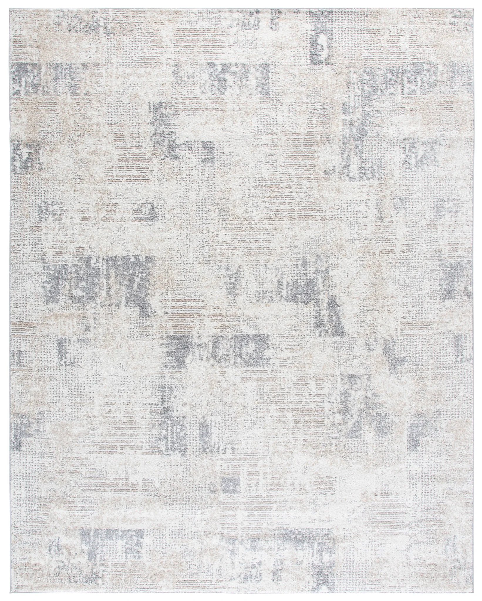 Opal Textured Block Rug in Ivory / Gray