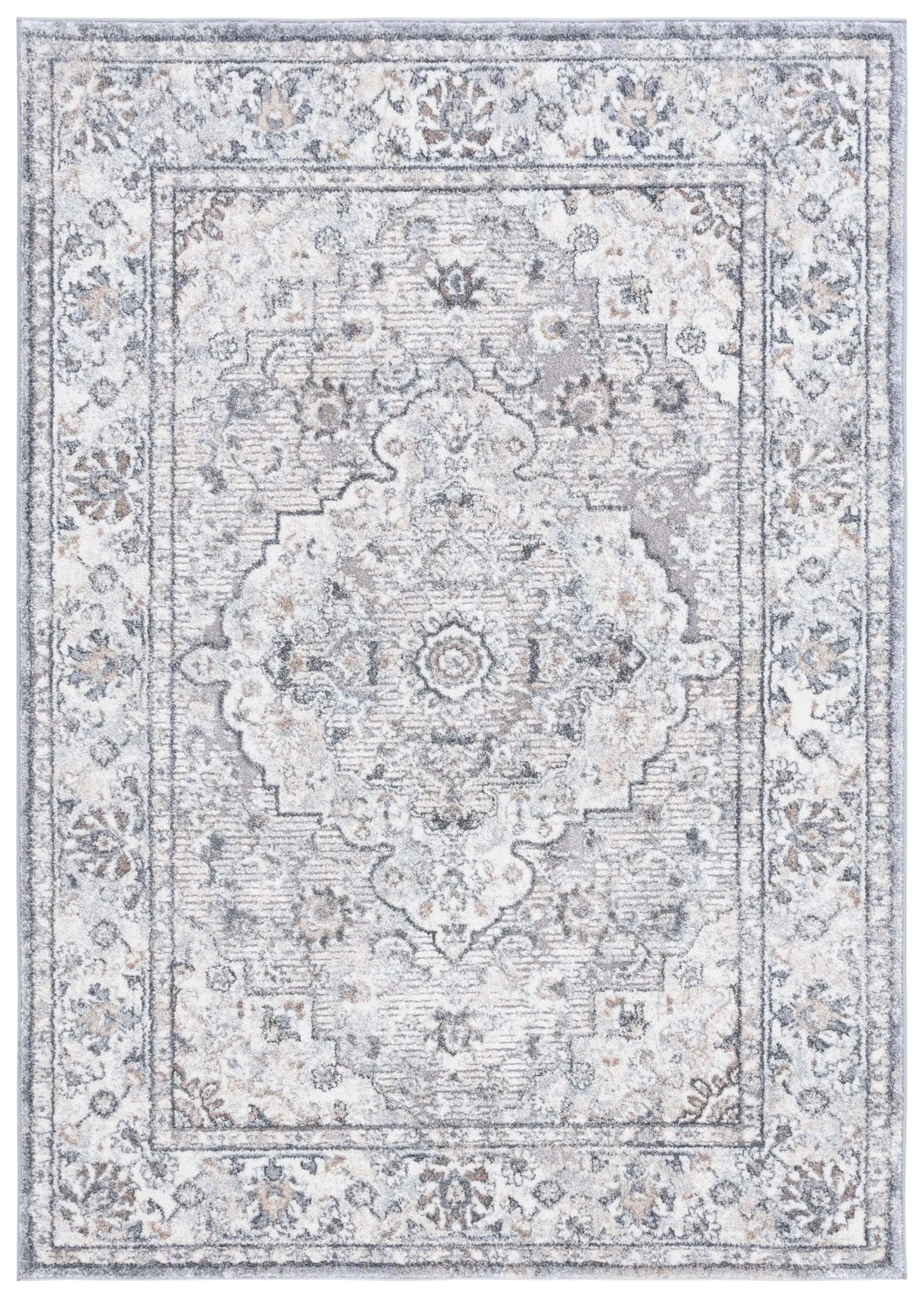 Opal Medallion Rug in Gray / Ivory