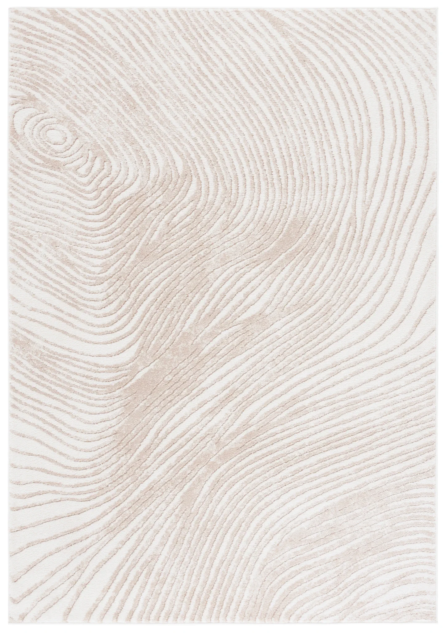 Opal Concentric Wave Rug in Ivory / Beige