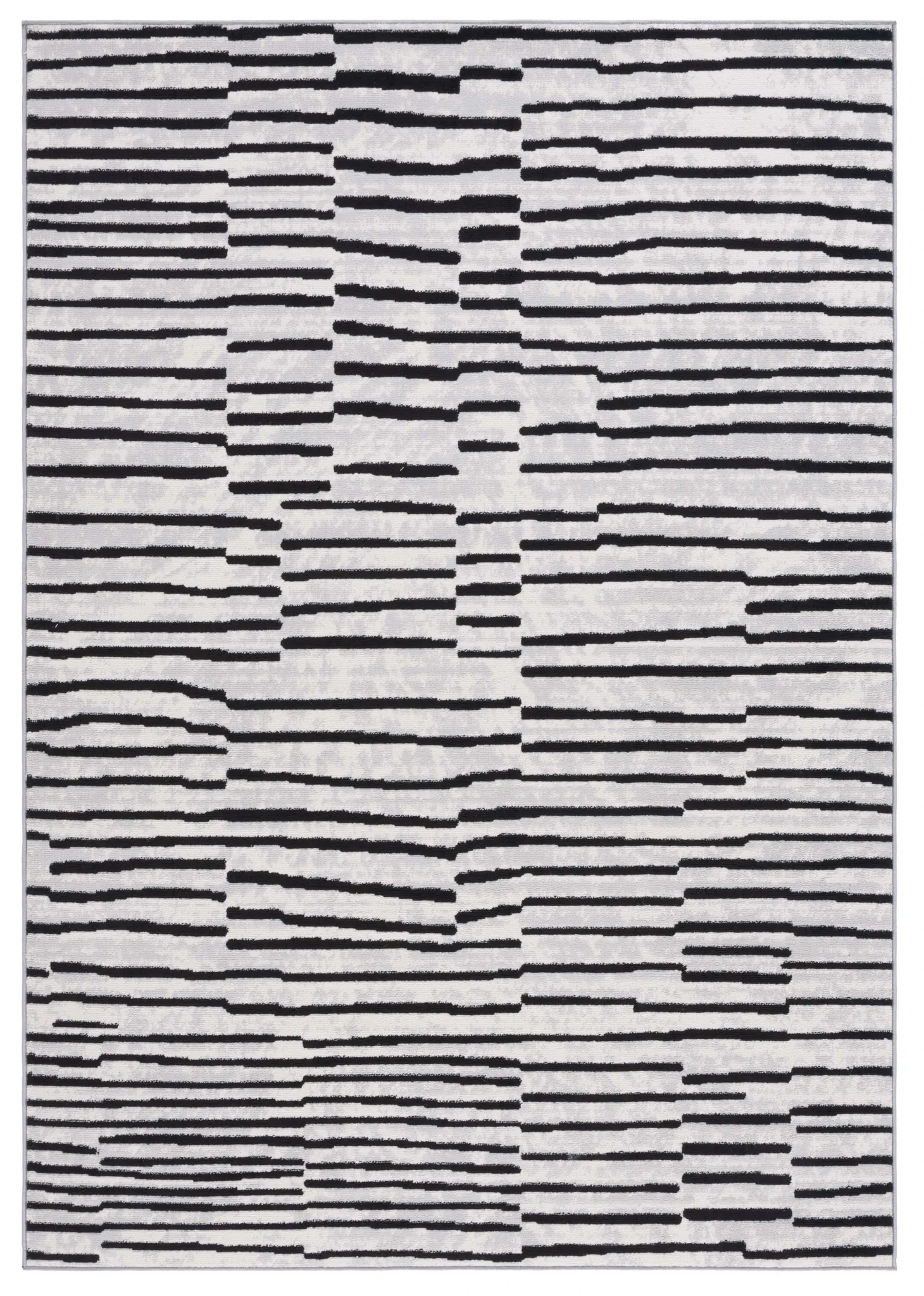 Odyssey Broken Stripe Rug in Gray / Black