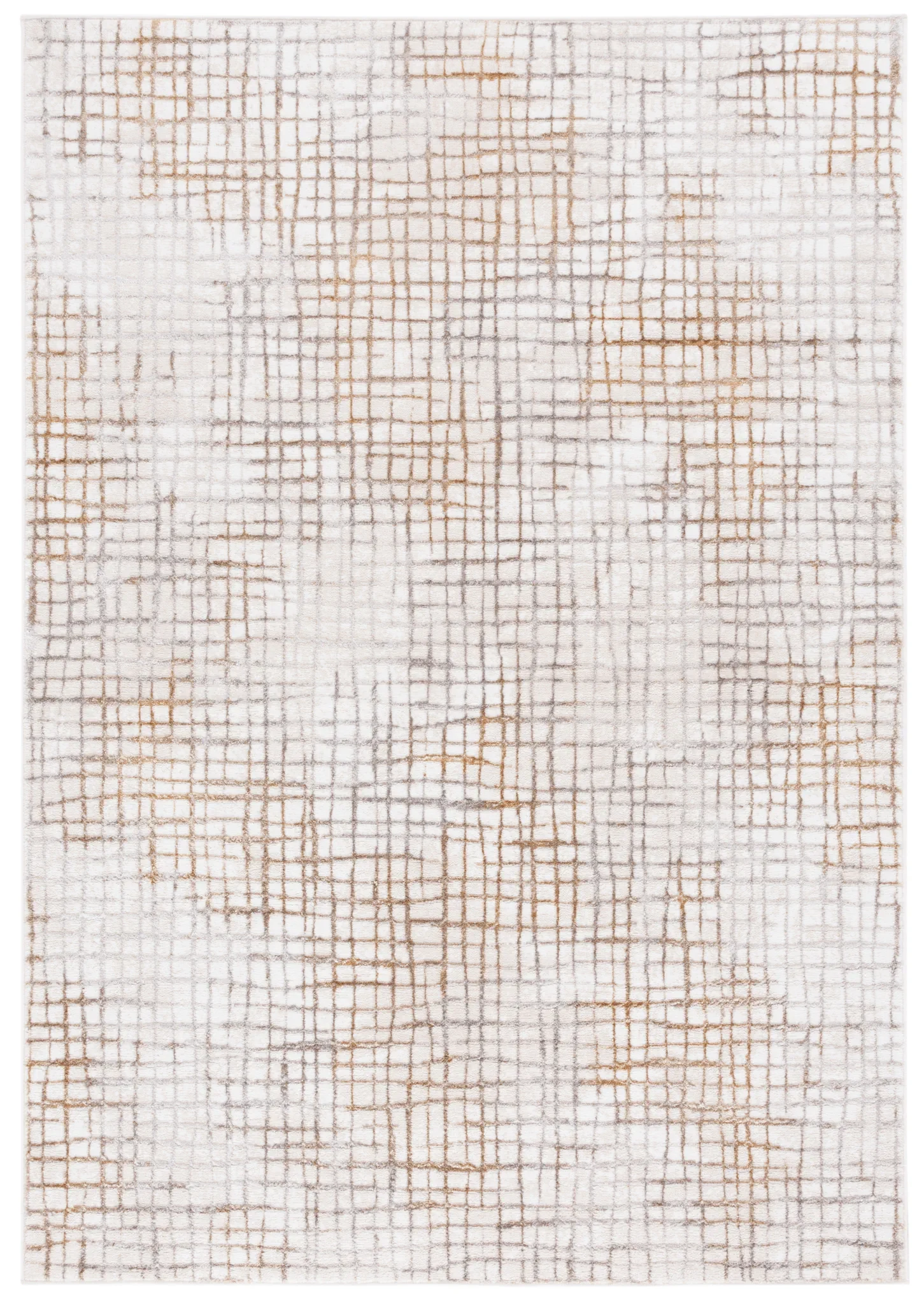 Orchard Grid Rug in Gold / Ivory