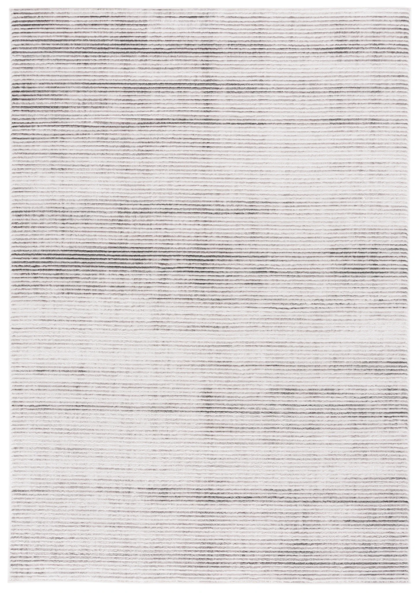 Orchard Ribbed Stripe Rug in Gray / Ivory