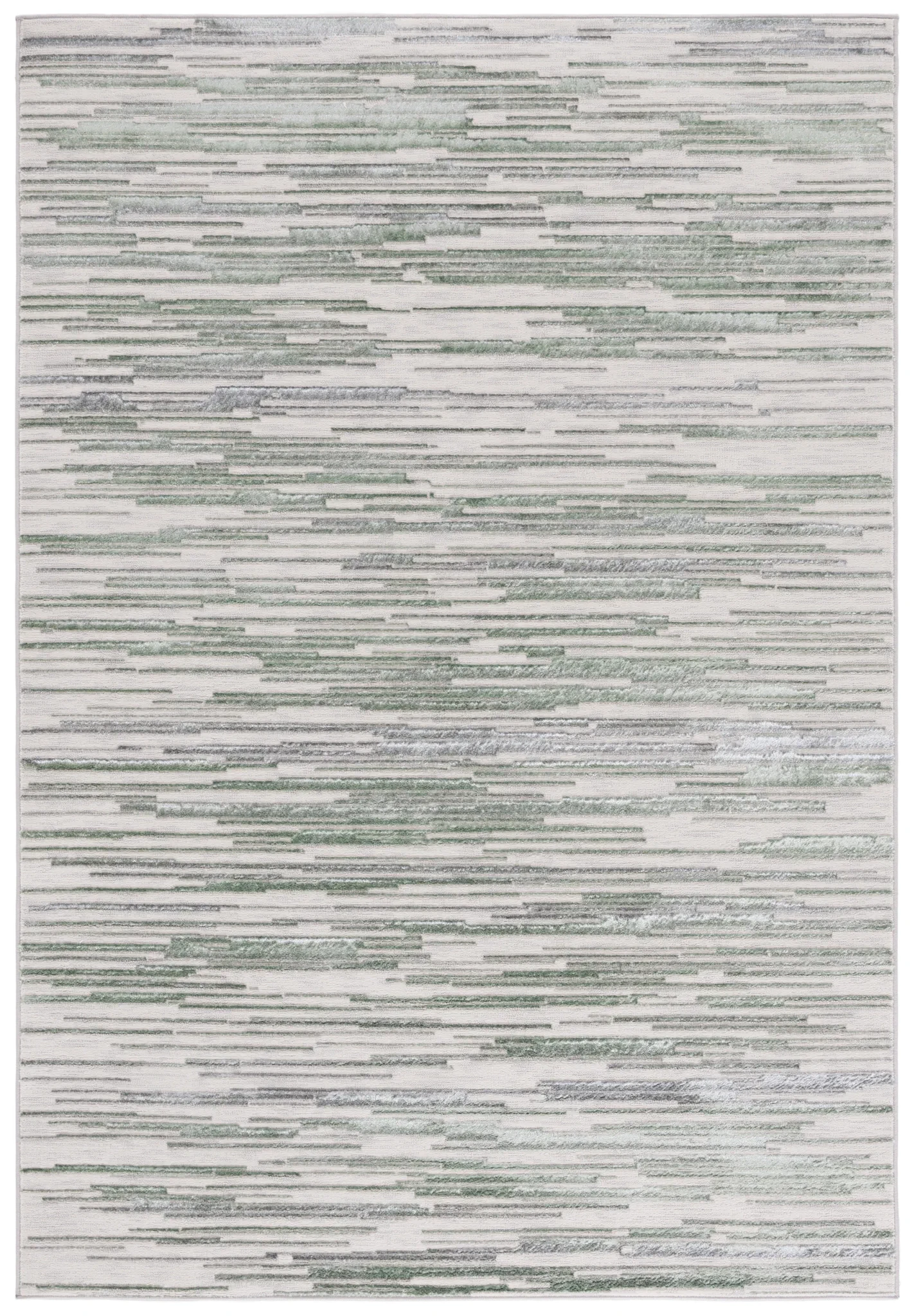 Orchard Abstract Stripe Rug in Gray / Green