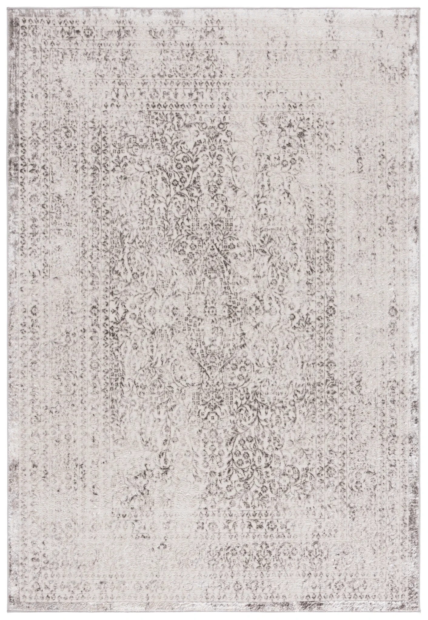 Orchard Vintage Floral Medallion Rug in Gray / Silver