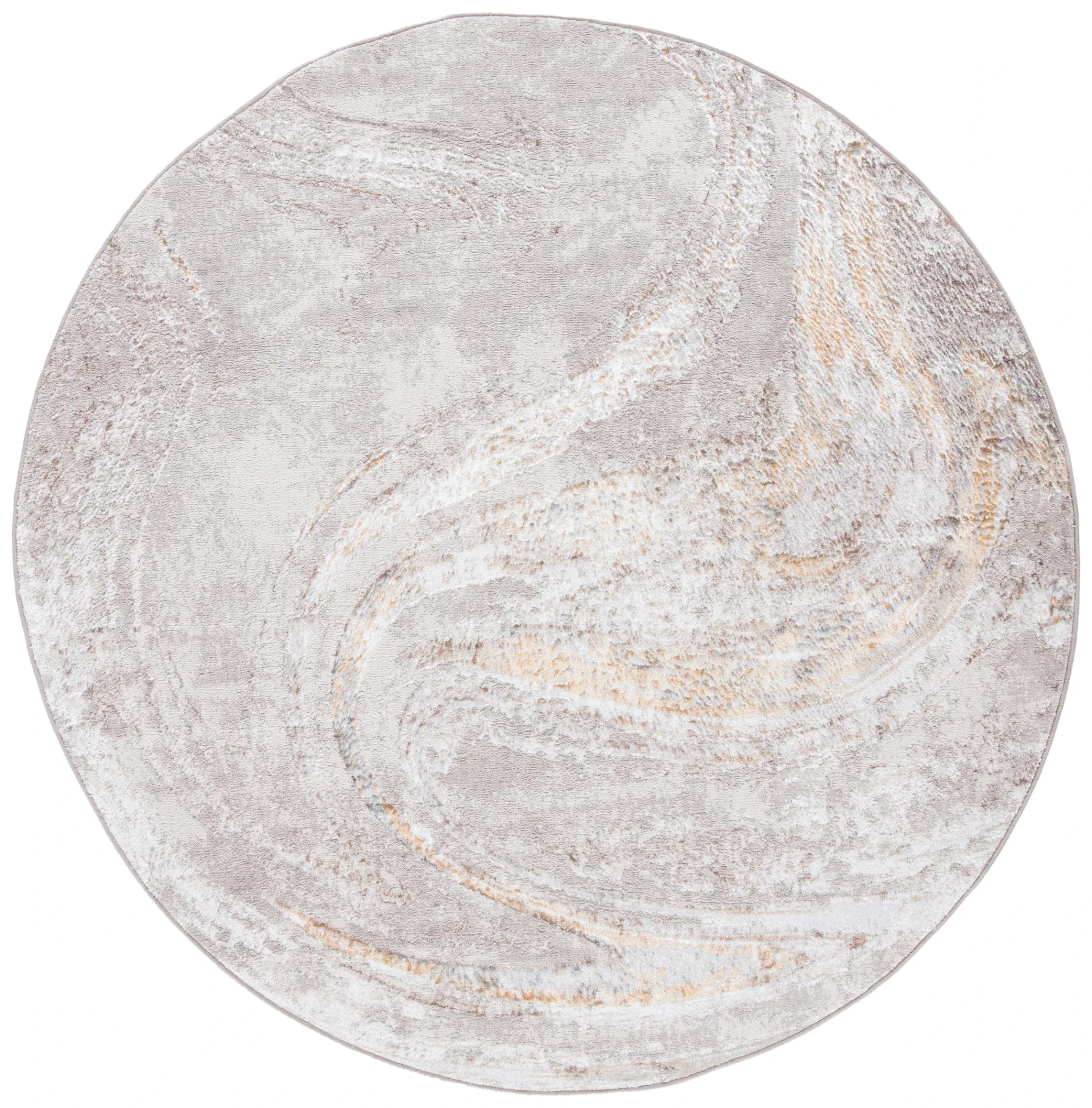 Orchard Swirl Abstract Rug in Gray / Gold