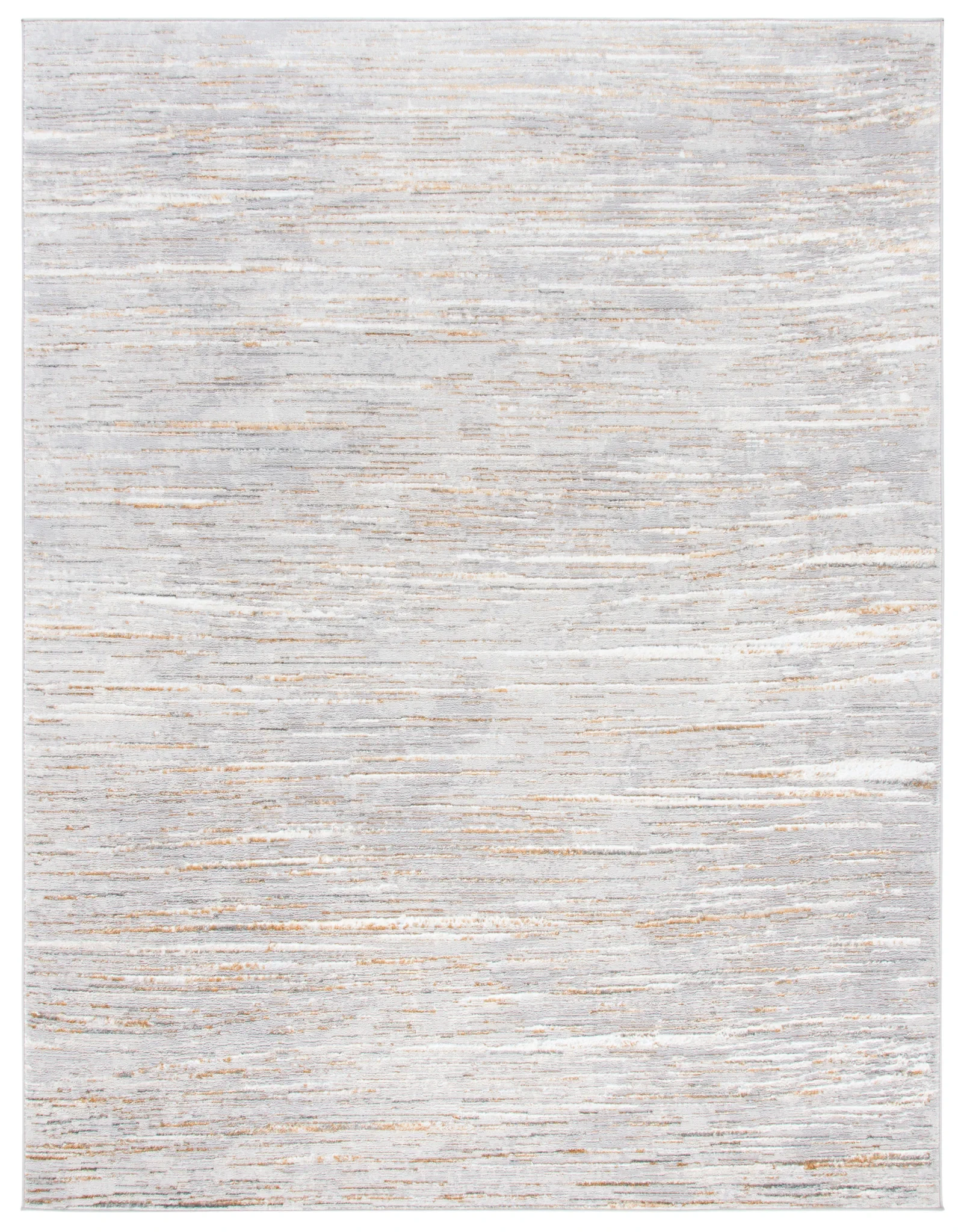 Orchard Linear Abstract Rug in Gray / Gold