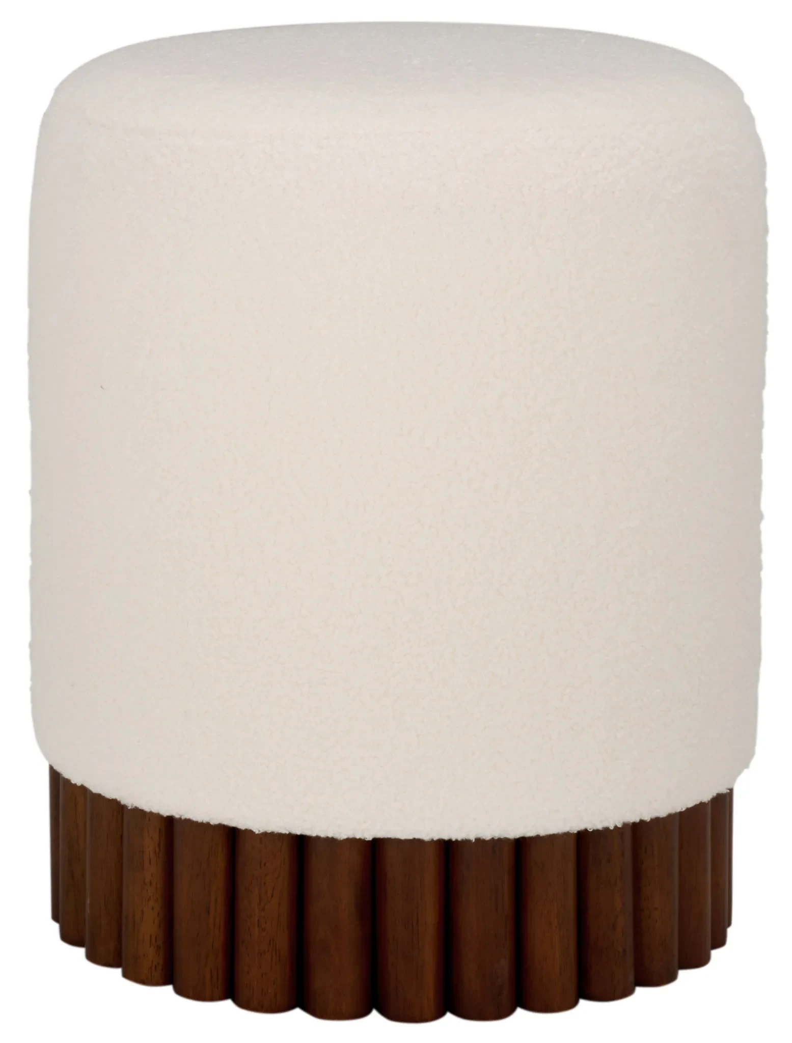 Cerna Ottoman in Off-White / Dark Brown