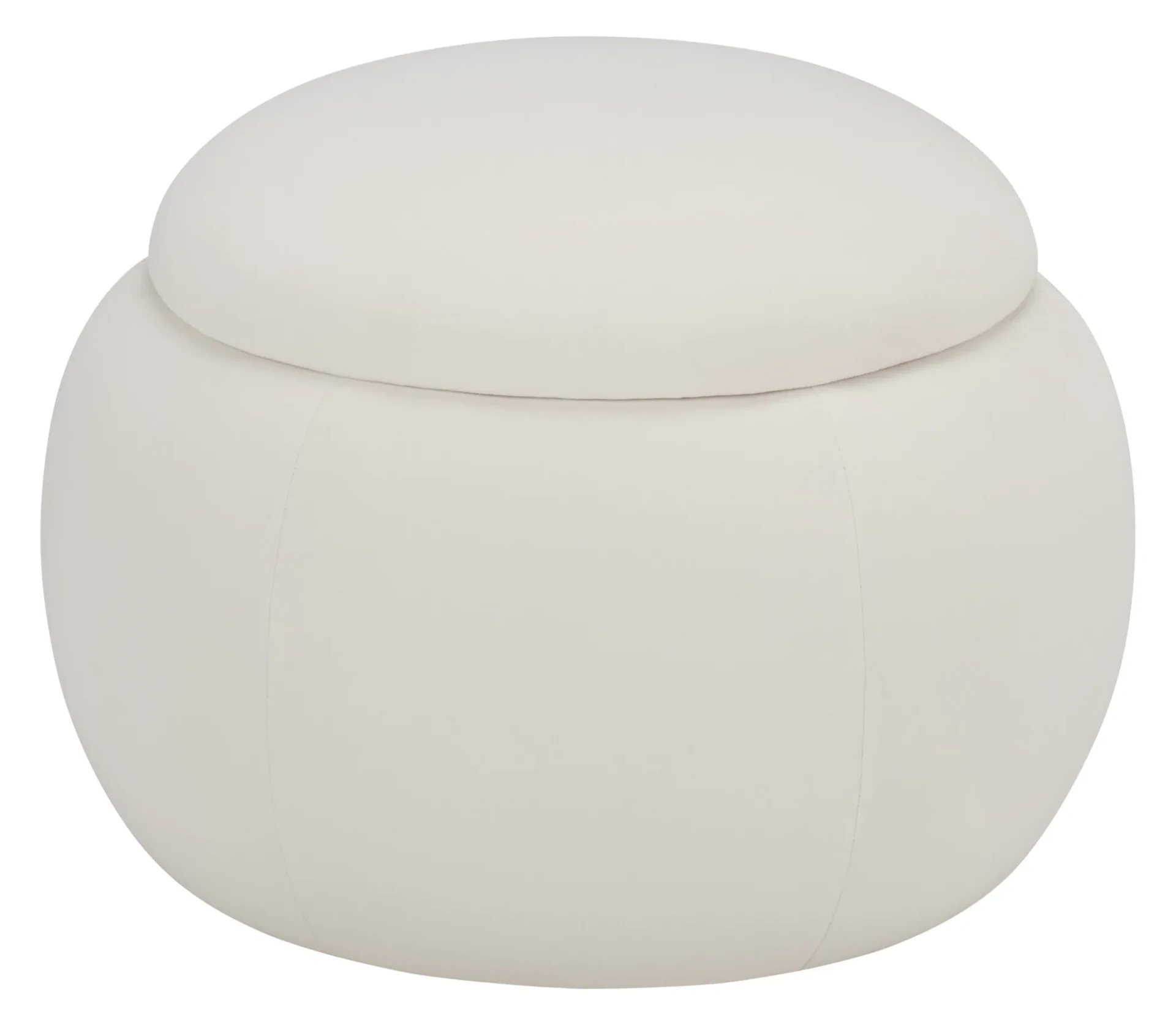 Siara Round Storage Ottoman in Cream