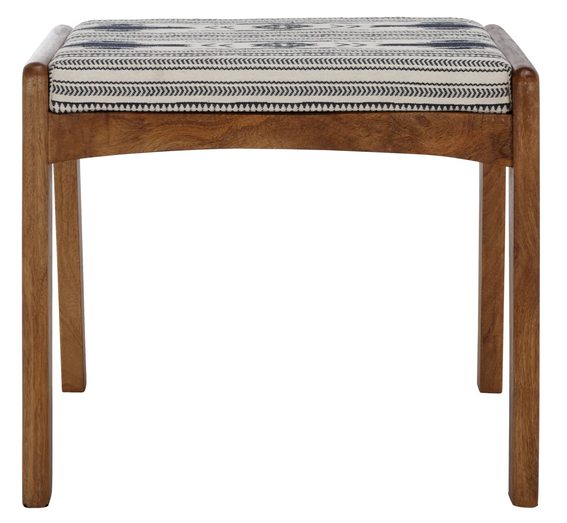 Ute Ottoman in Navy Blue White / Natural