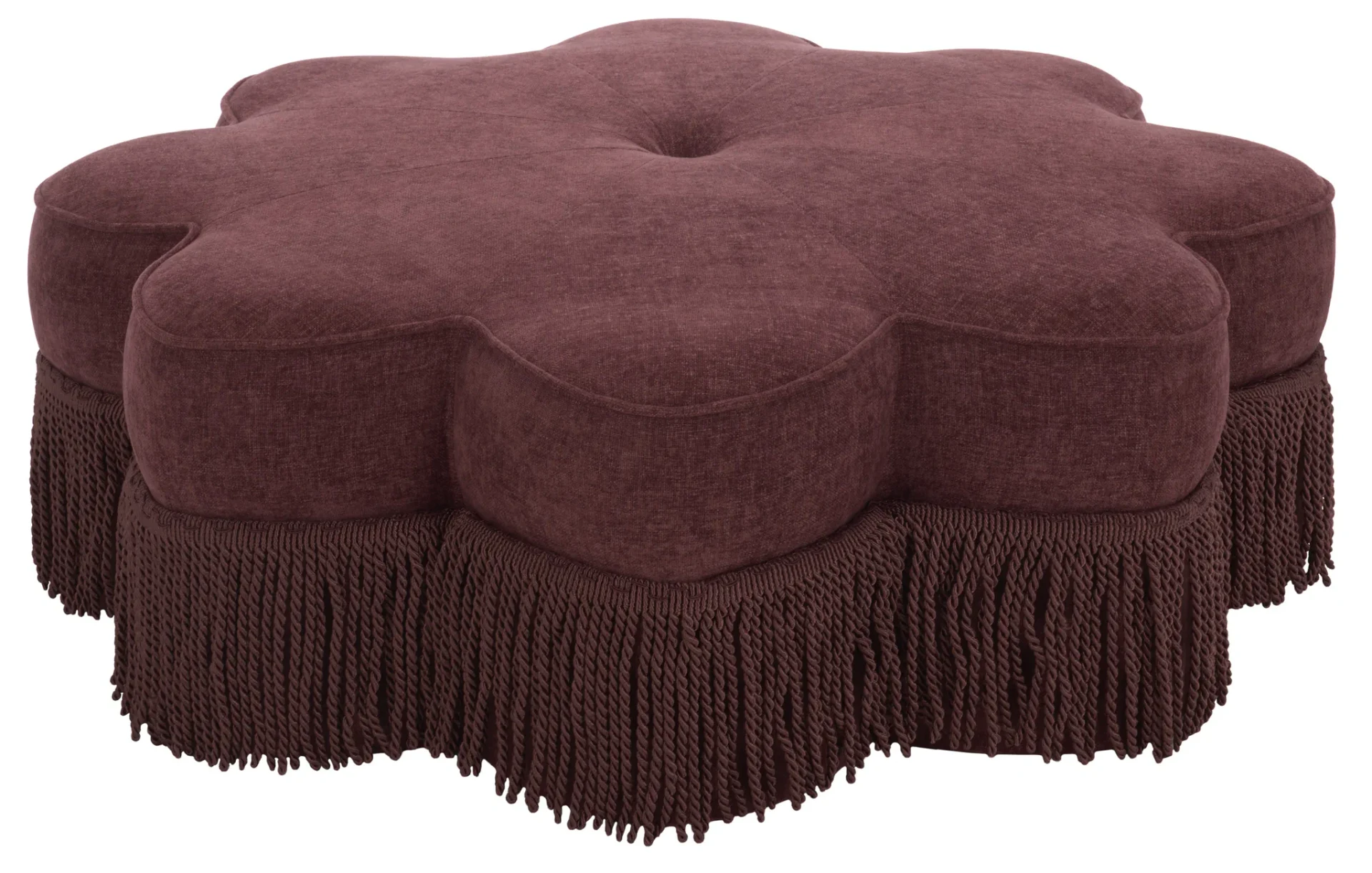 Tanith Flower Ottoman in Bordeaux