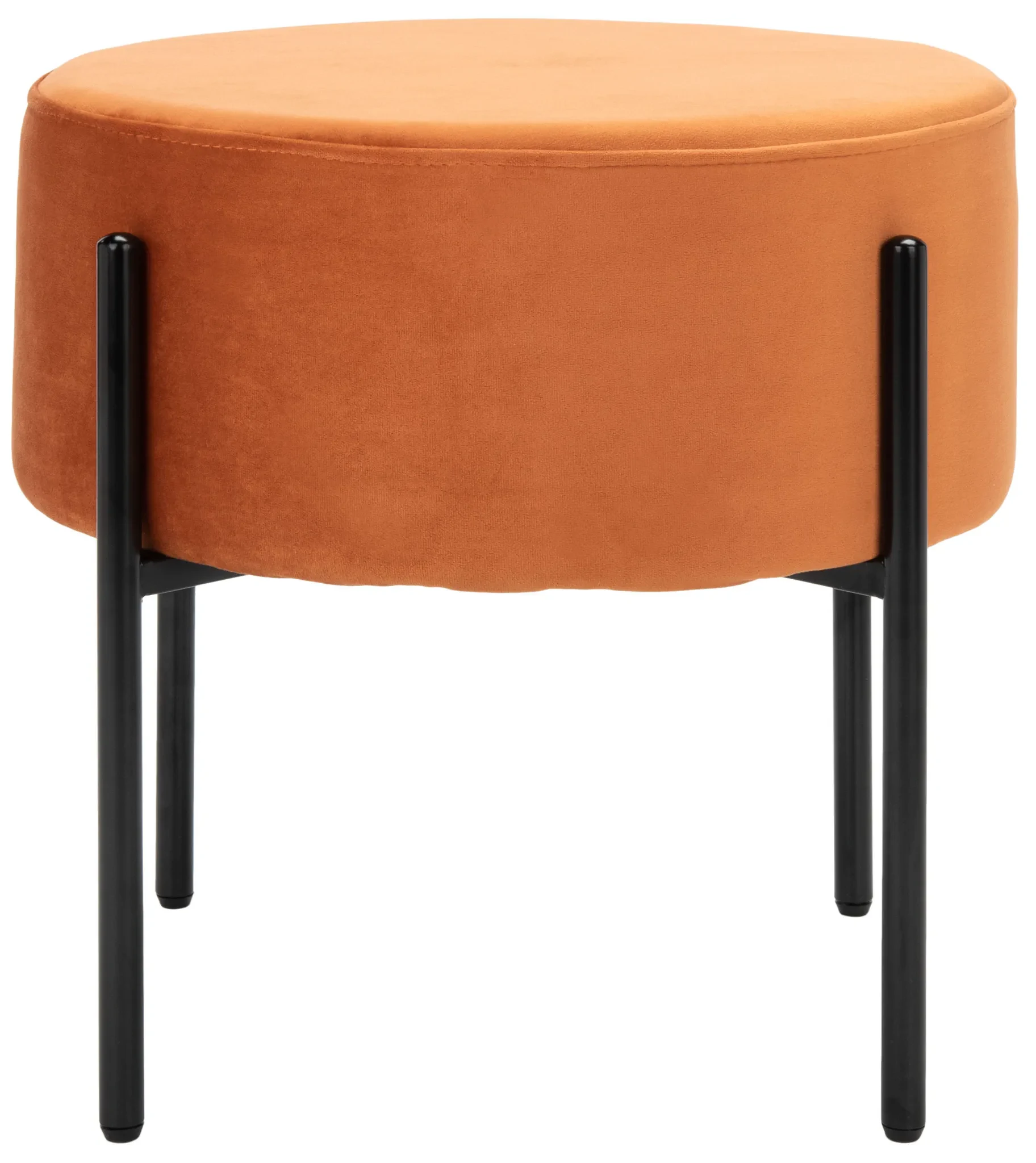 Lisbon Round Ottoman in Dusty Rose / Black