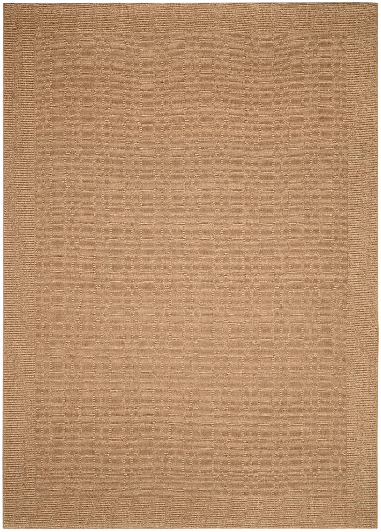 Palm Beach Grid Border Rug in Maize