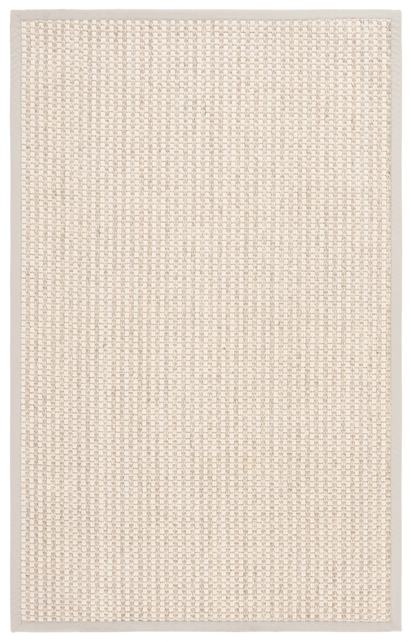 Palm Beach Waffle Bordered Rug in Ivory