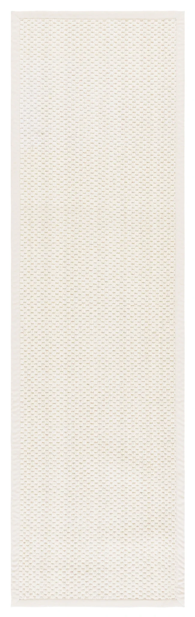 Palm Beach Basketweave Border Wool Rug in Ivory