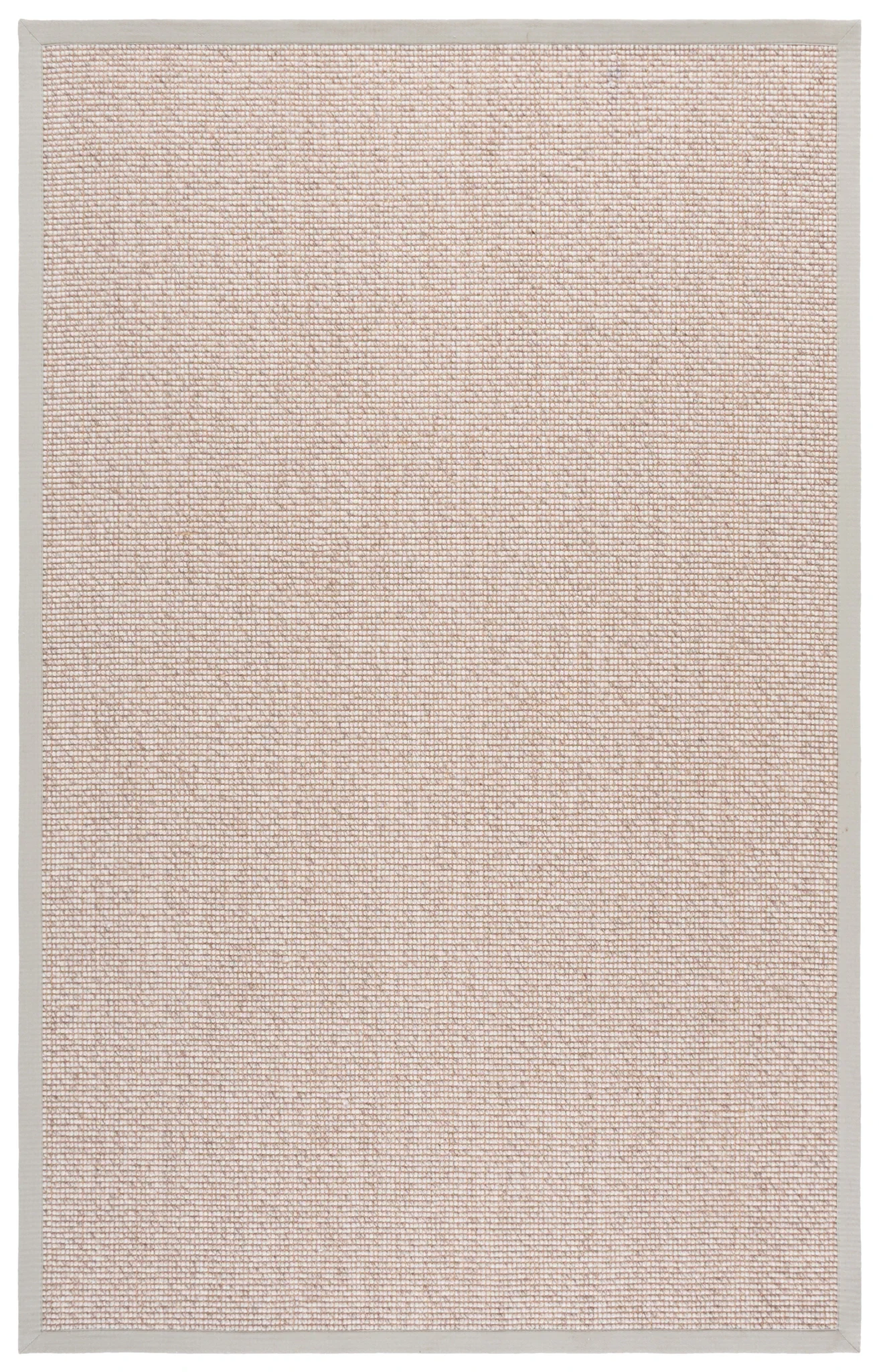 Seaside Bordered Wool Rug in Gray / Ivory