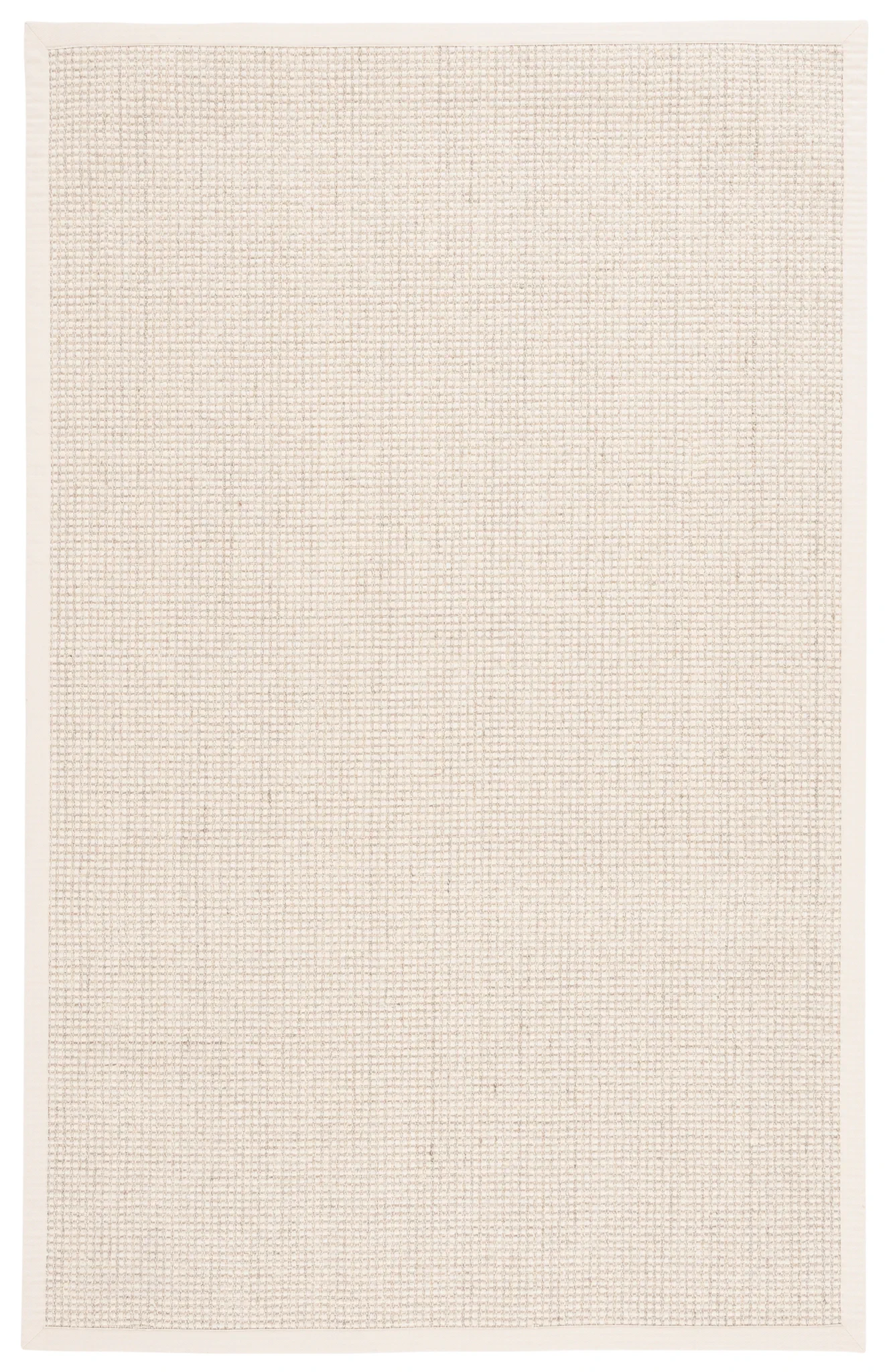 Palm Beach Grid Weave Bordered Rug in Ivory