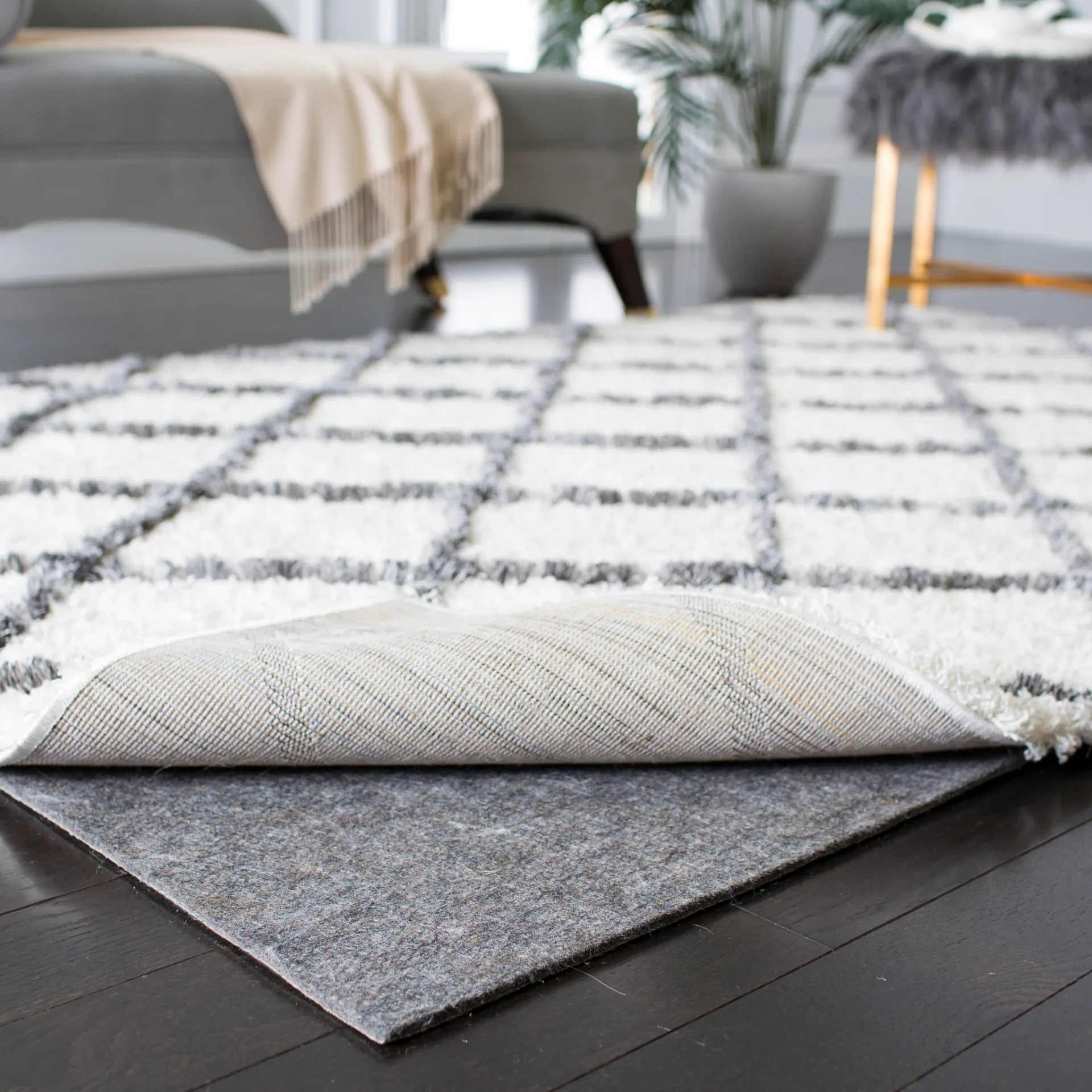Dura Solid Rug Pad in Gray