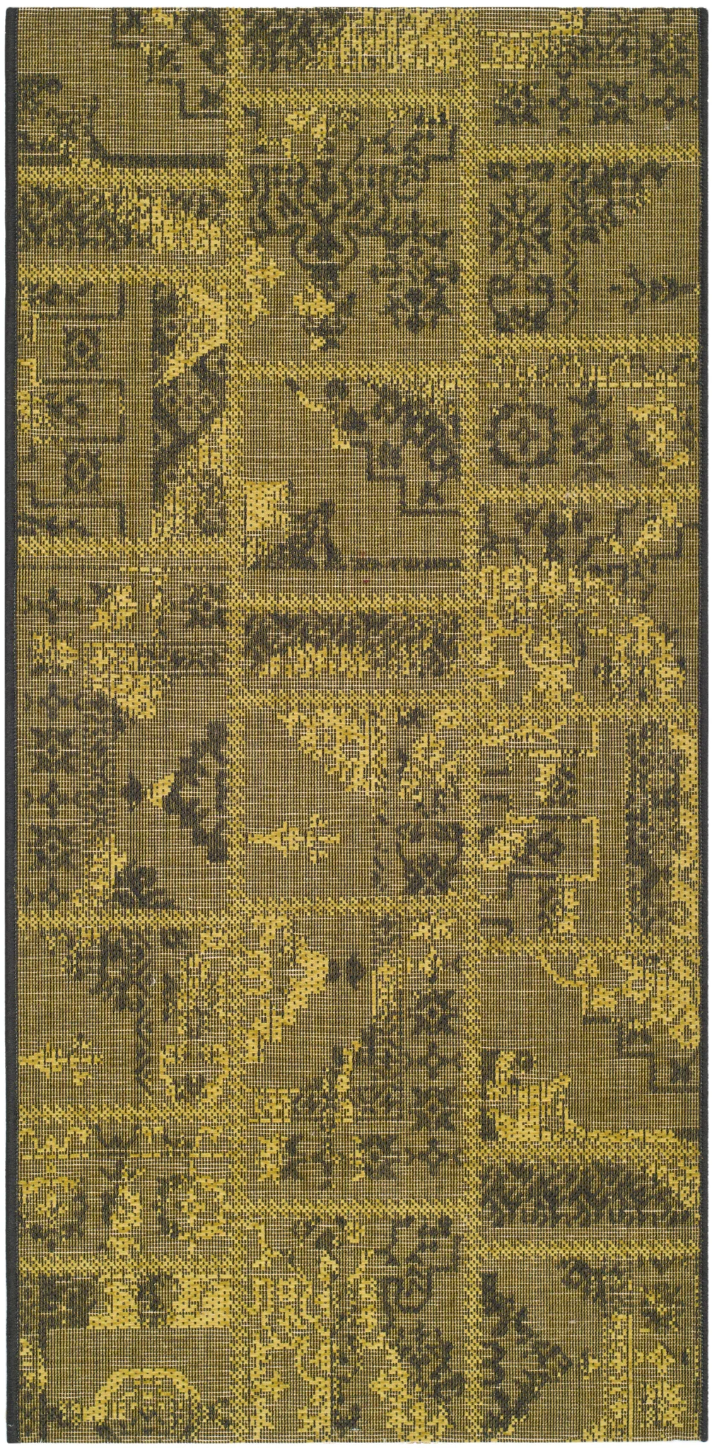 Palazzo Patchwork Rug in Black / Green