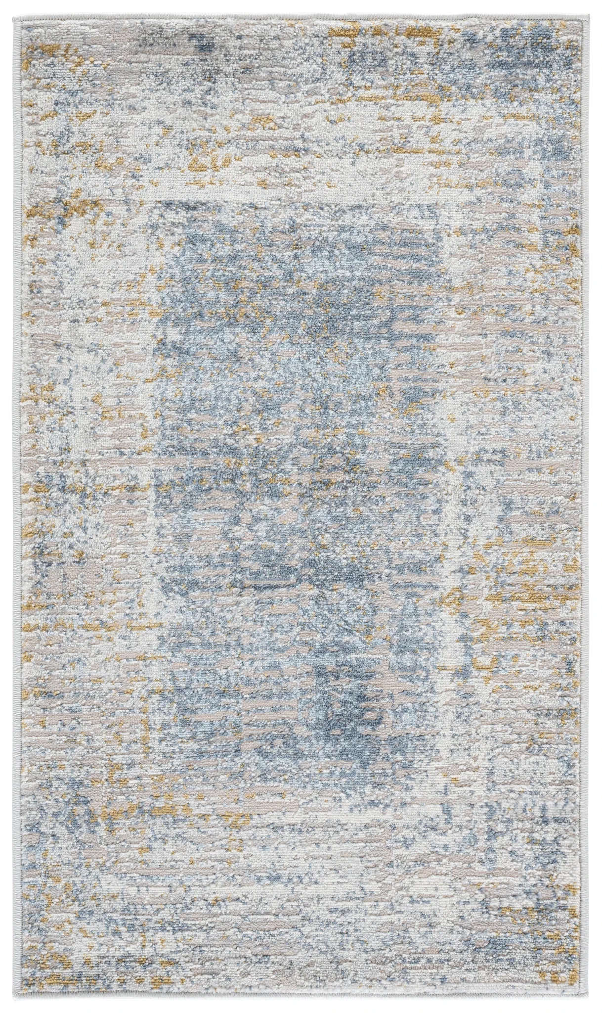 Palma Abstract Panel Rug in Beige / Light Blue