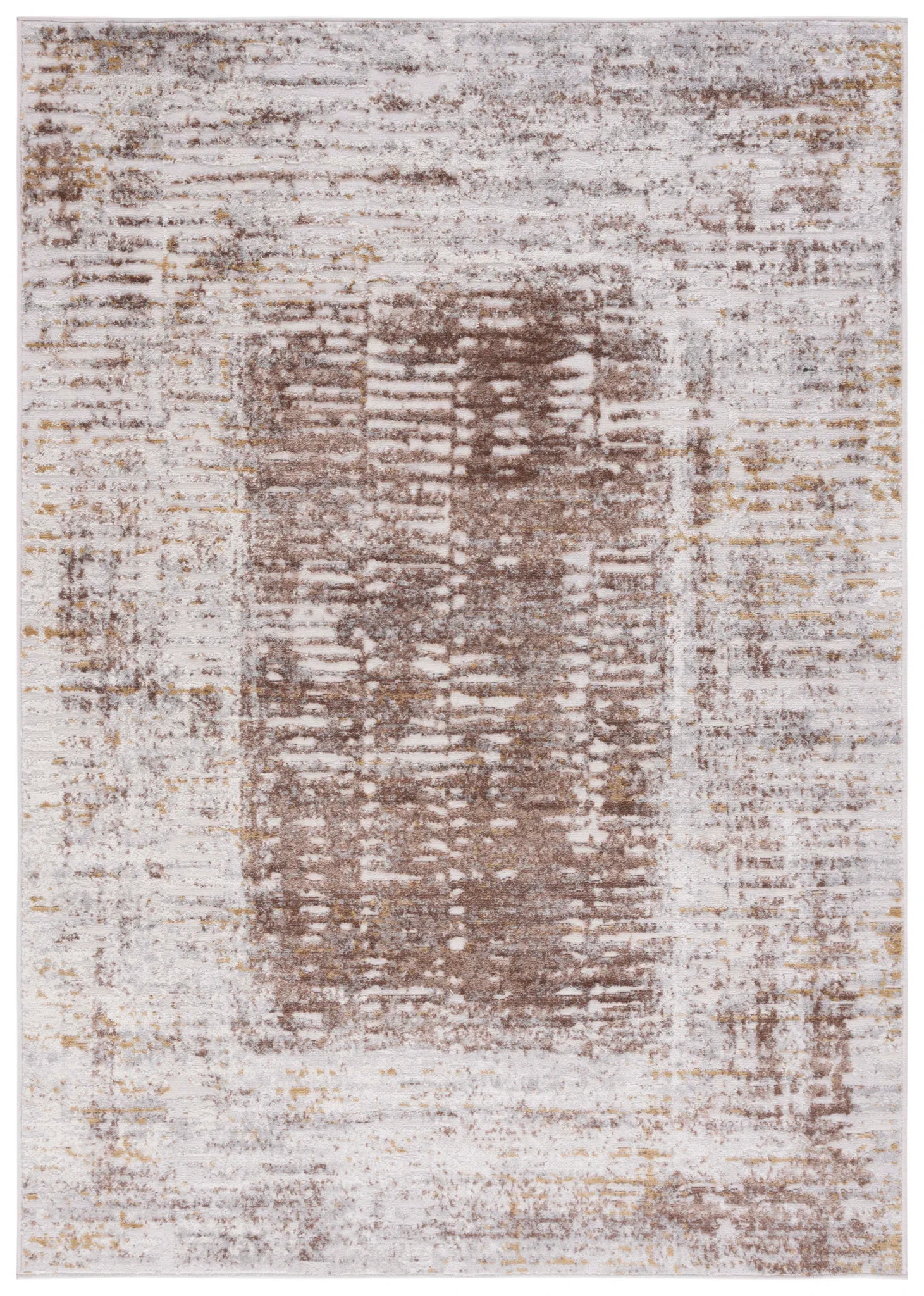 Palma Abstract Panel Rug in Beige / Brown