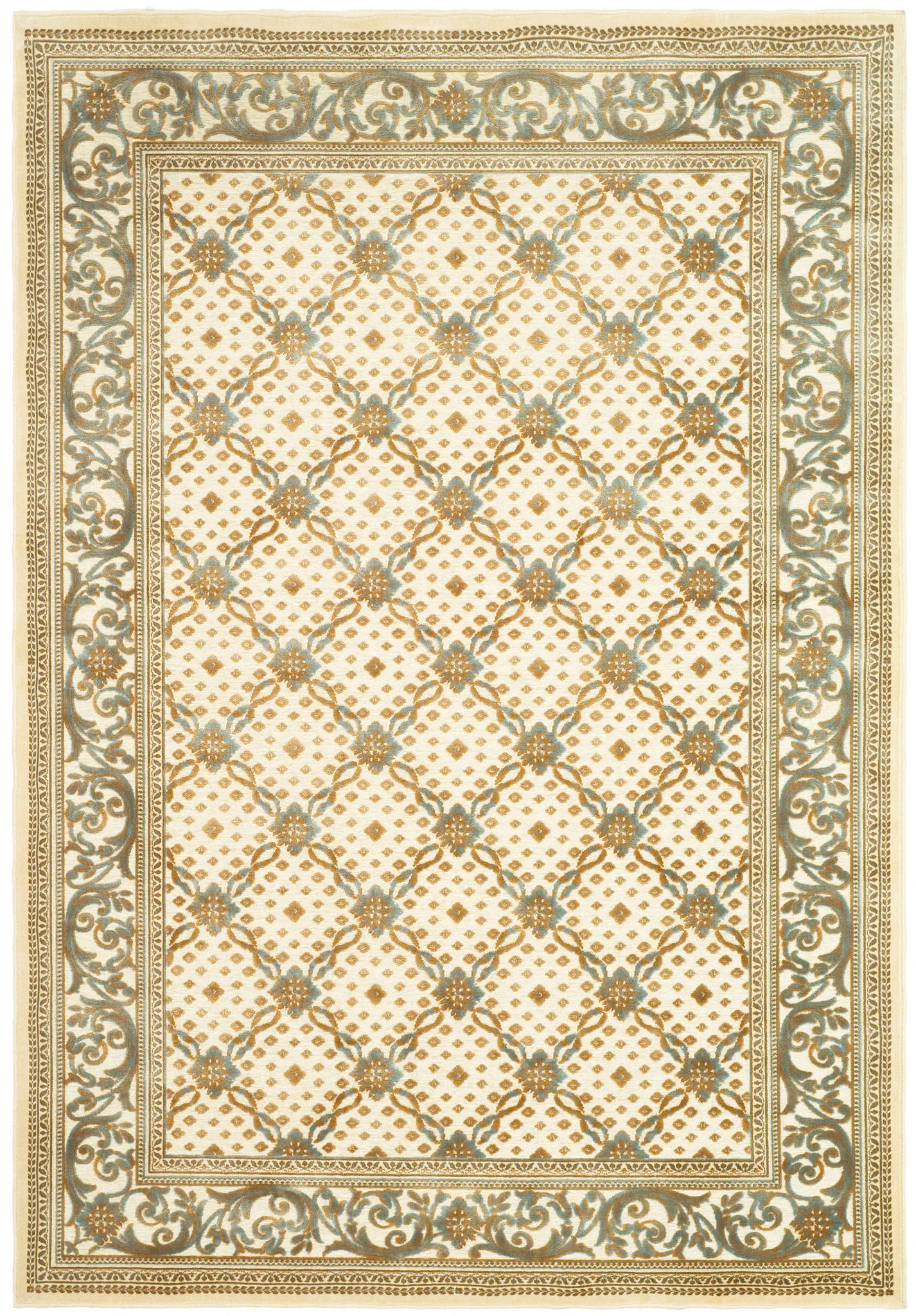 Paradise Floral Lattice Rug in Cream