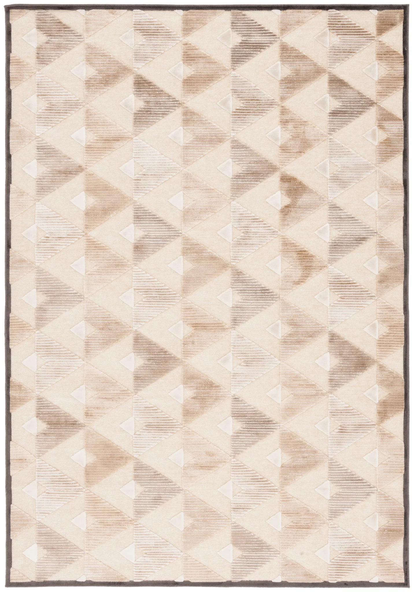 Paradise Triangle Chevron Rug in Soft Anthracite / Cream