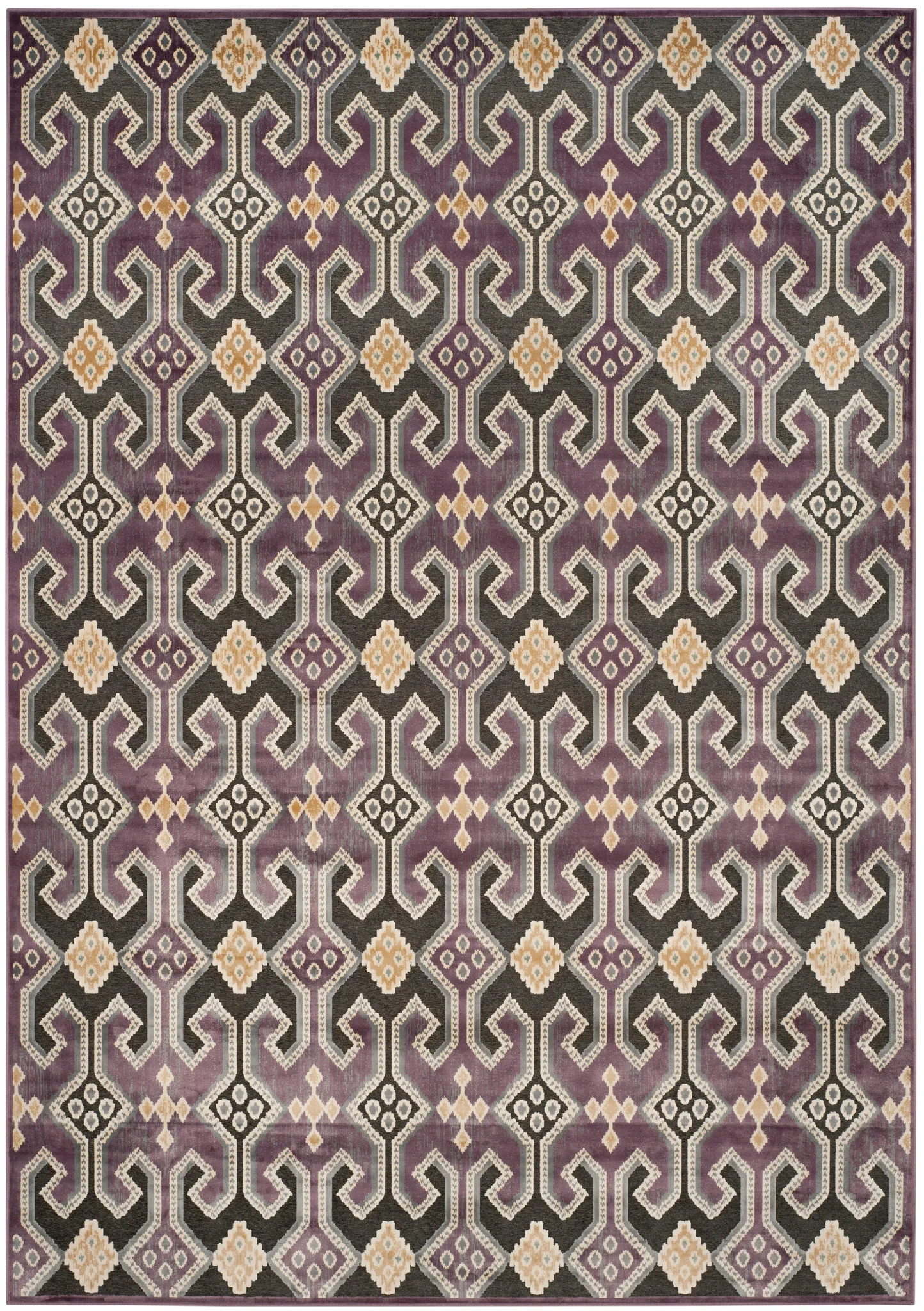 Paradise Thom Felica Stepped Diamond Rug in Purple / Multicolor