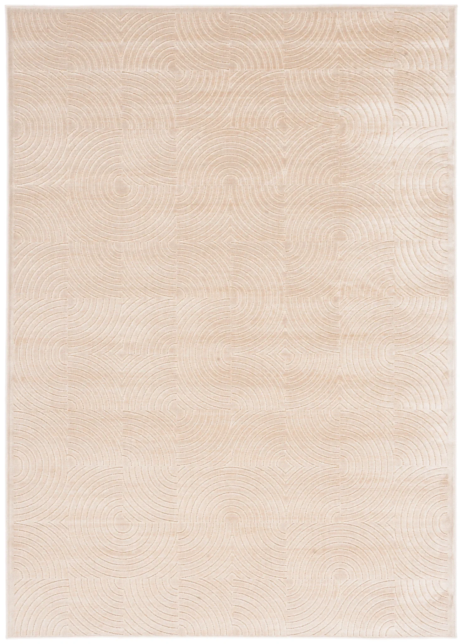 Paradise Concentric Arc Rug in Stone