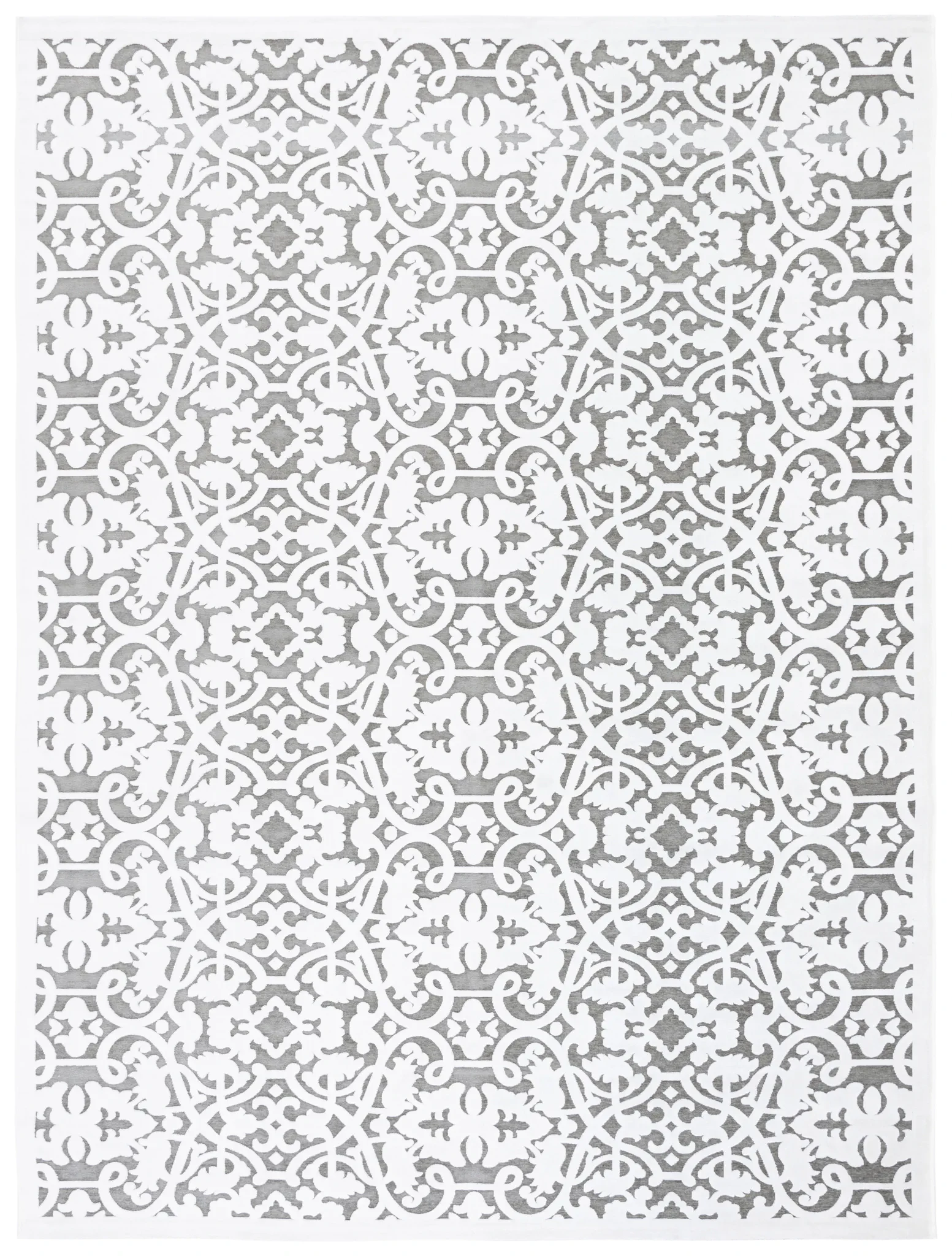 Paradise Interlocking Scroll Rug in Ivory / Dark Gray