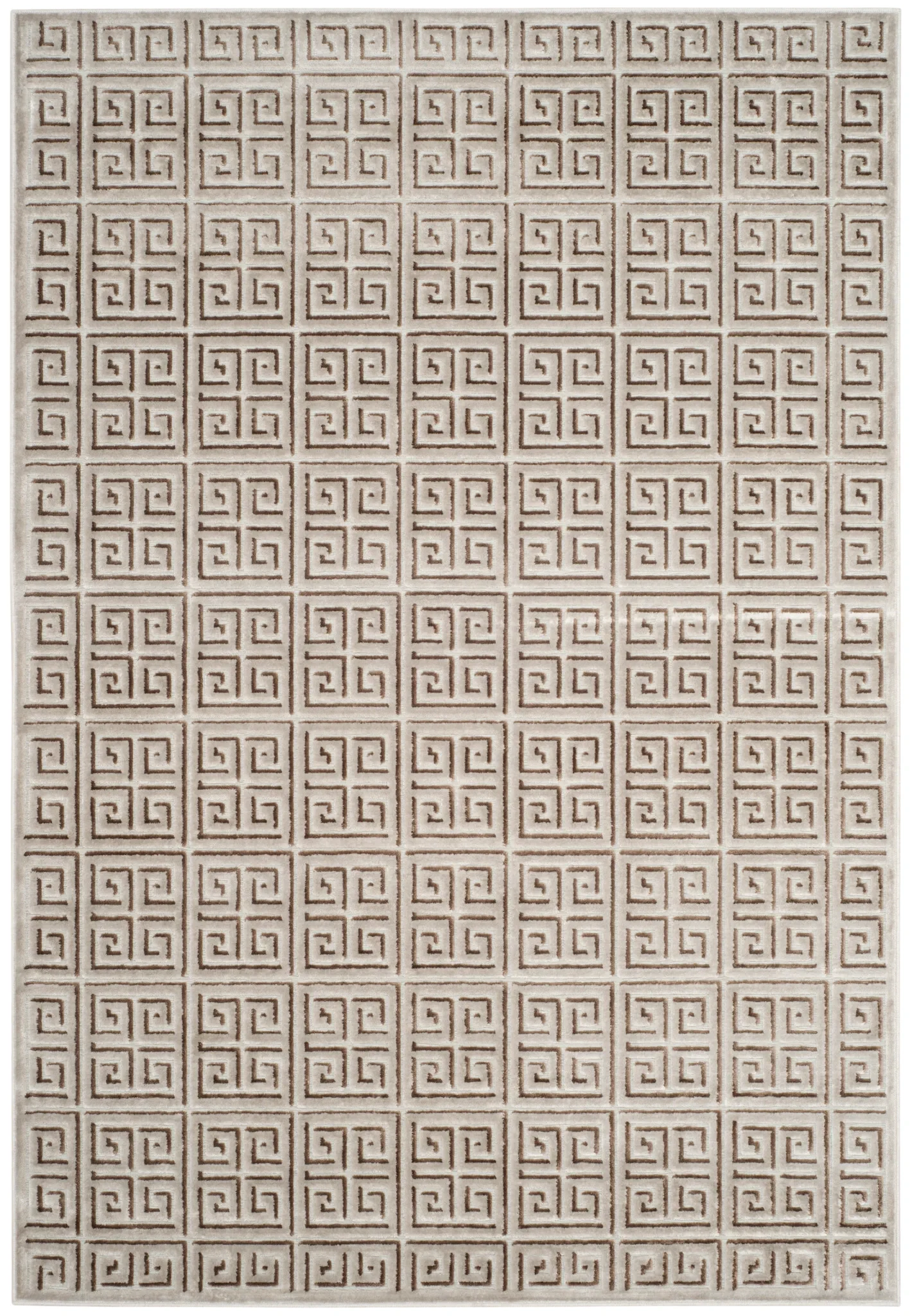 Martha Stewart Paradise Greek Key Viscose Rug in Silver