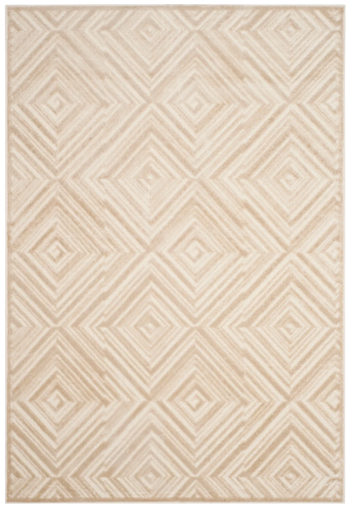 Paradise Martha Stewart Concentric Diamond Viscose Rug in Beige