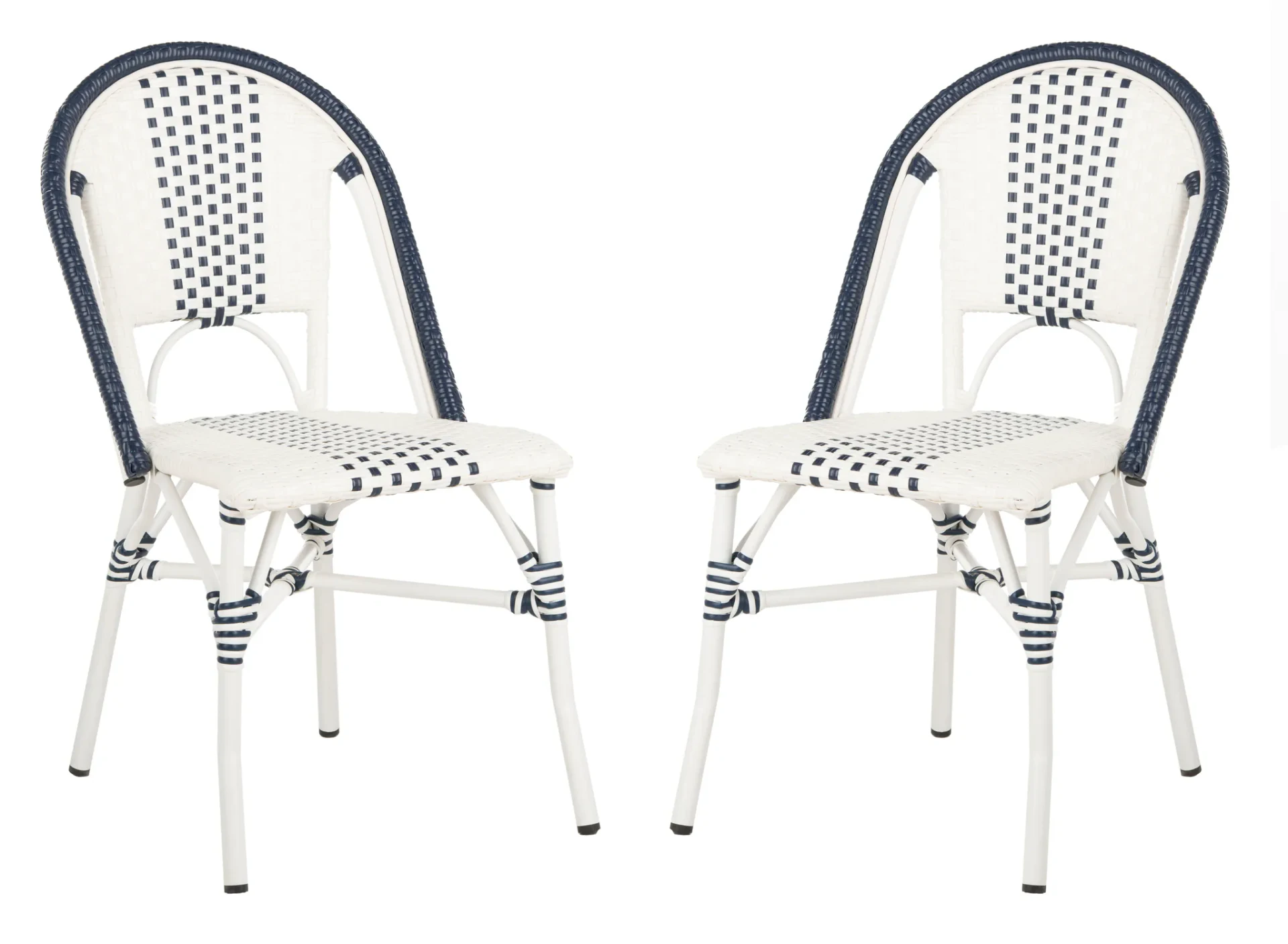 Zoya Chair (Set of 2) in Navy Blue / White