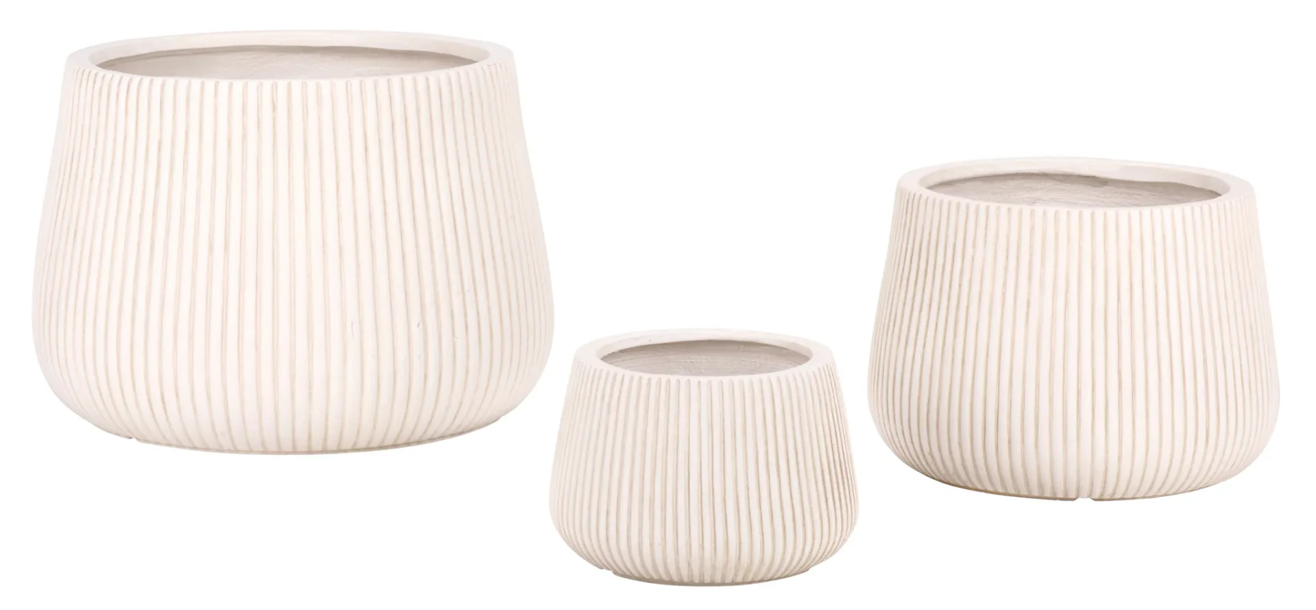 Sara Three-Piece Planter Pot Set in Beige