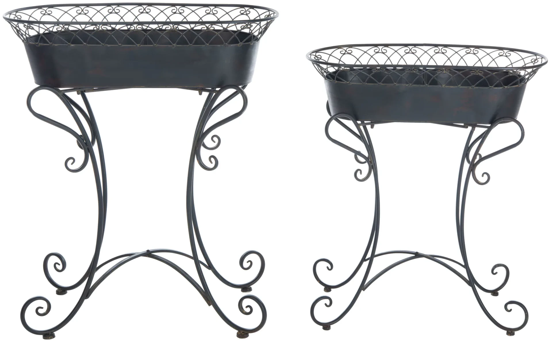 Hendrick Planters (Set Of 2) in Black Rust