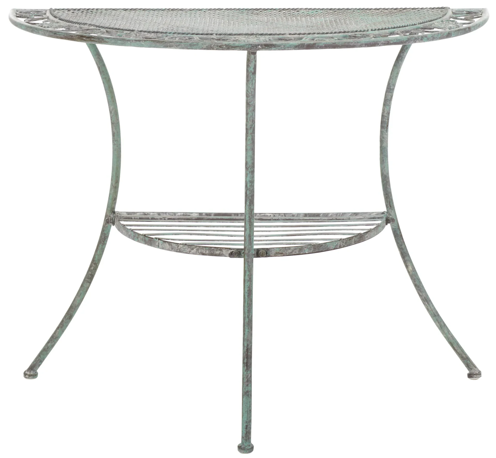 Genson Halfmoon Console Table in Antique Green