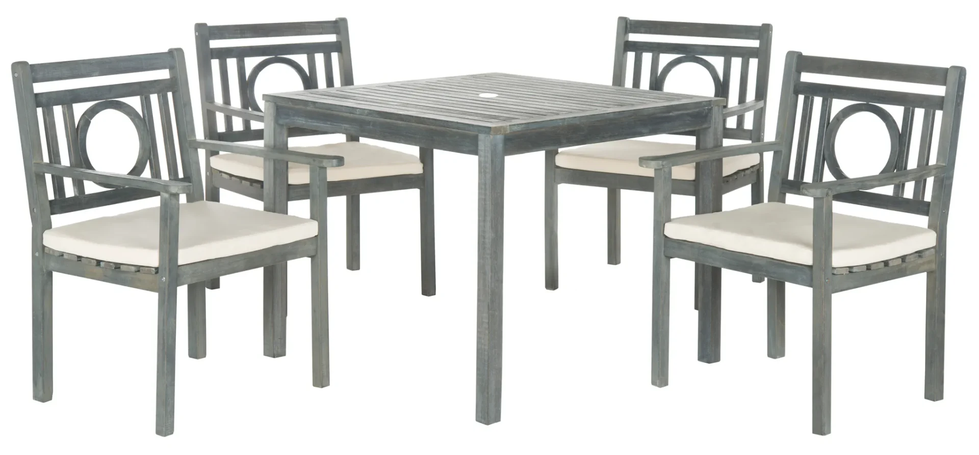 Montclair Five-Piece Dining Set in Ash Gray / Beige