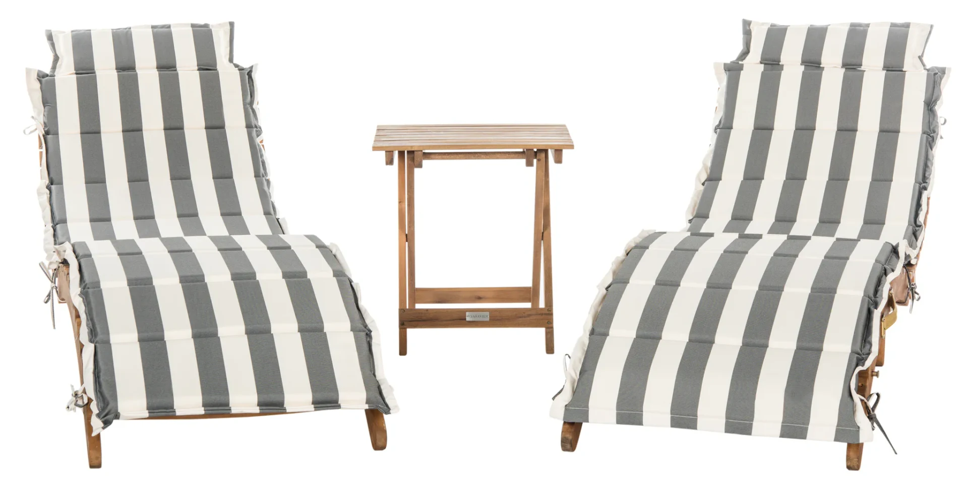 Pacifica Three-Piece Lounge Set in Natural / Gray Stripe